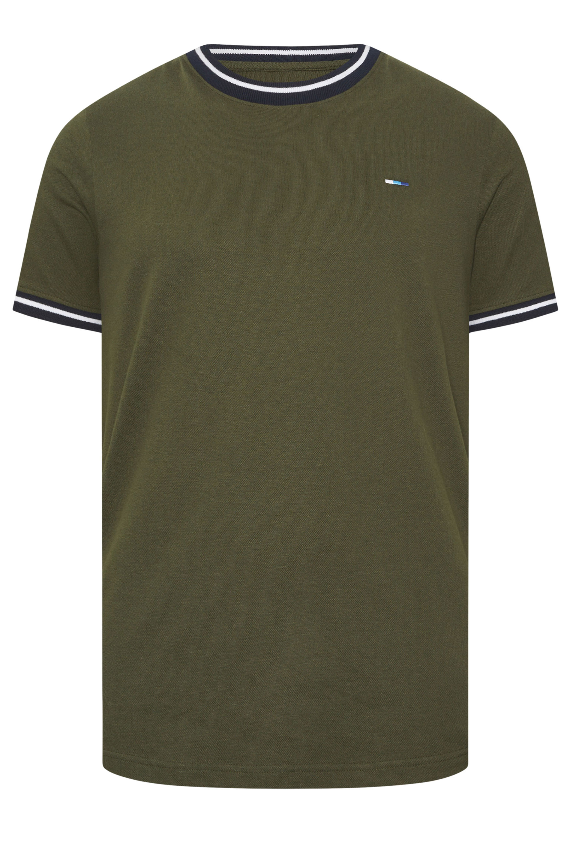 BadRhino Big & Tall Olive Green Pique Ringer T-Shirt | BadRhino 6