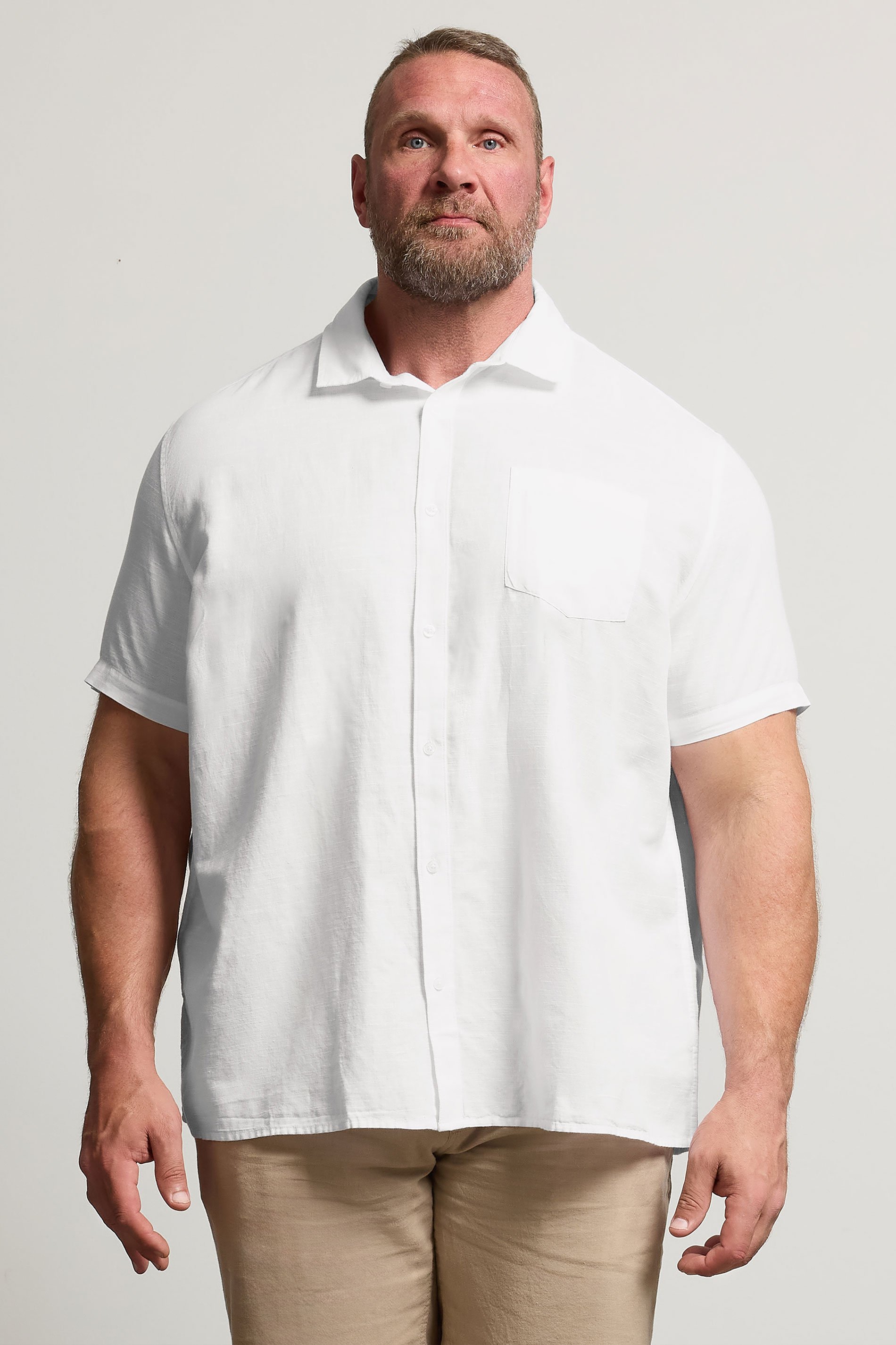 BadRhino Big & Tall White Linen Shirt | BadRhino 2