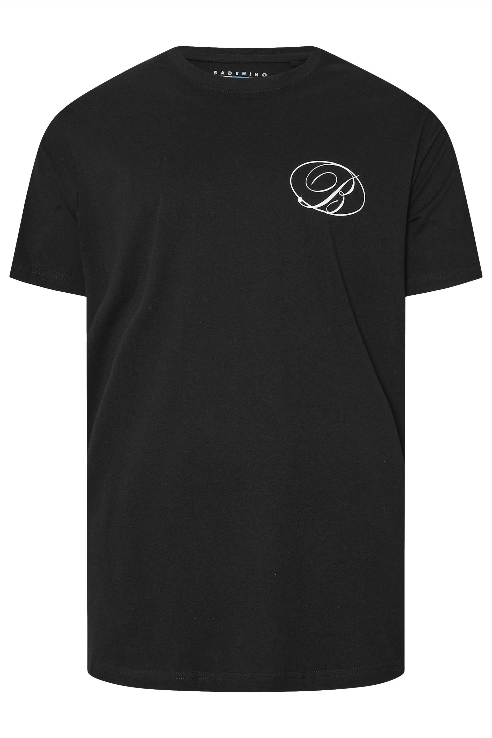 BadRhino Big & Tall Black Script Graphic Print T-Shirt | BadRhino 6