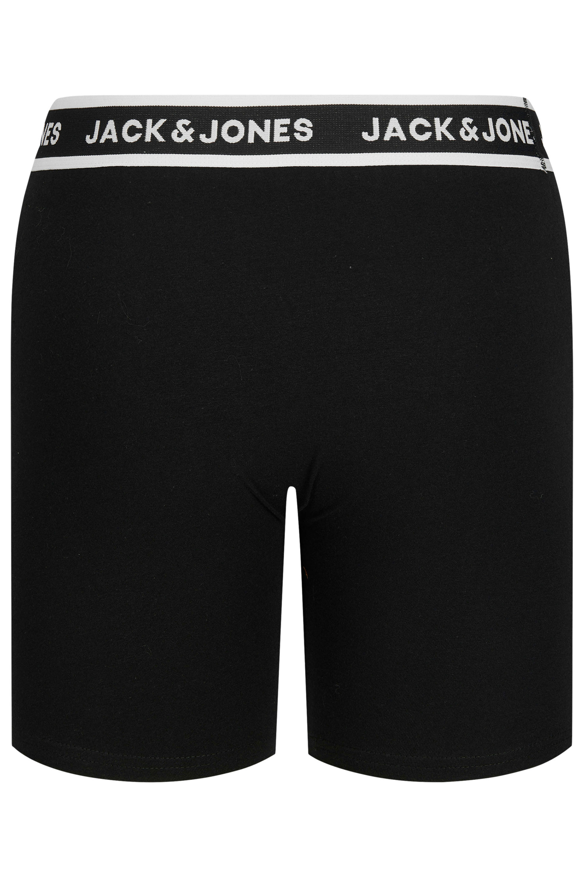 JACK & JONES Big & Tall 3 Pack Black Contrast Boxers | BadRhino 5