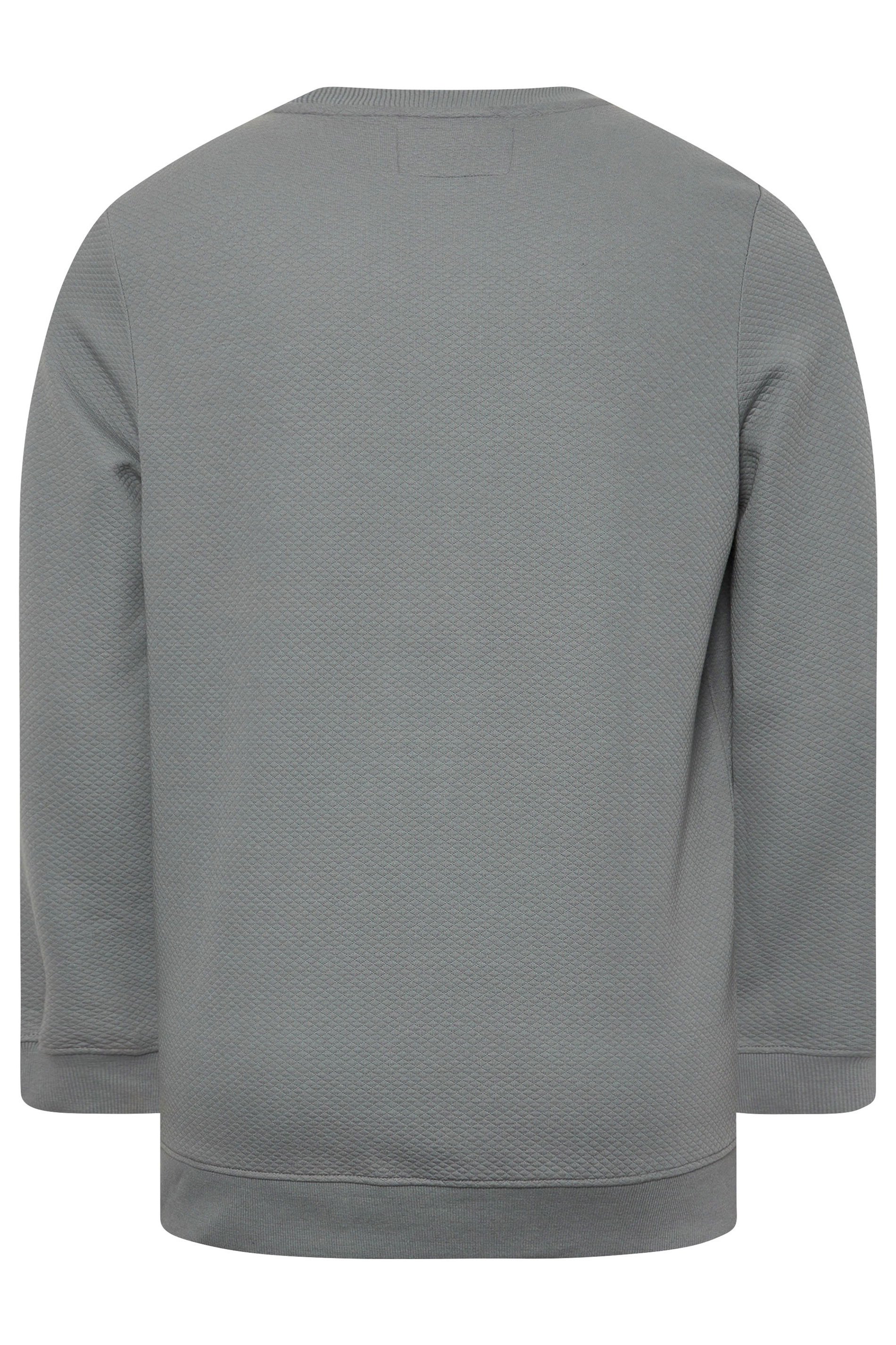 BadRhino Big & Tall Grey Diamond Quilted Sweatshirt | BadRhino 5