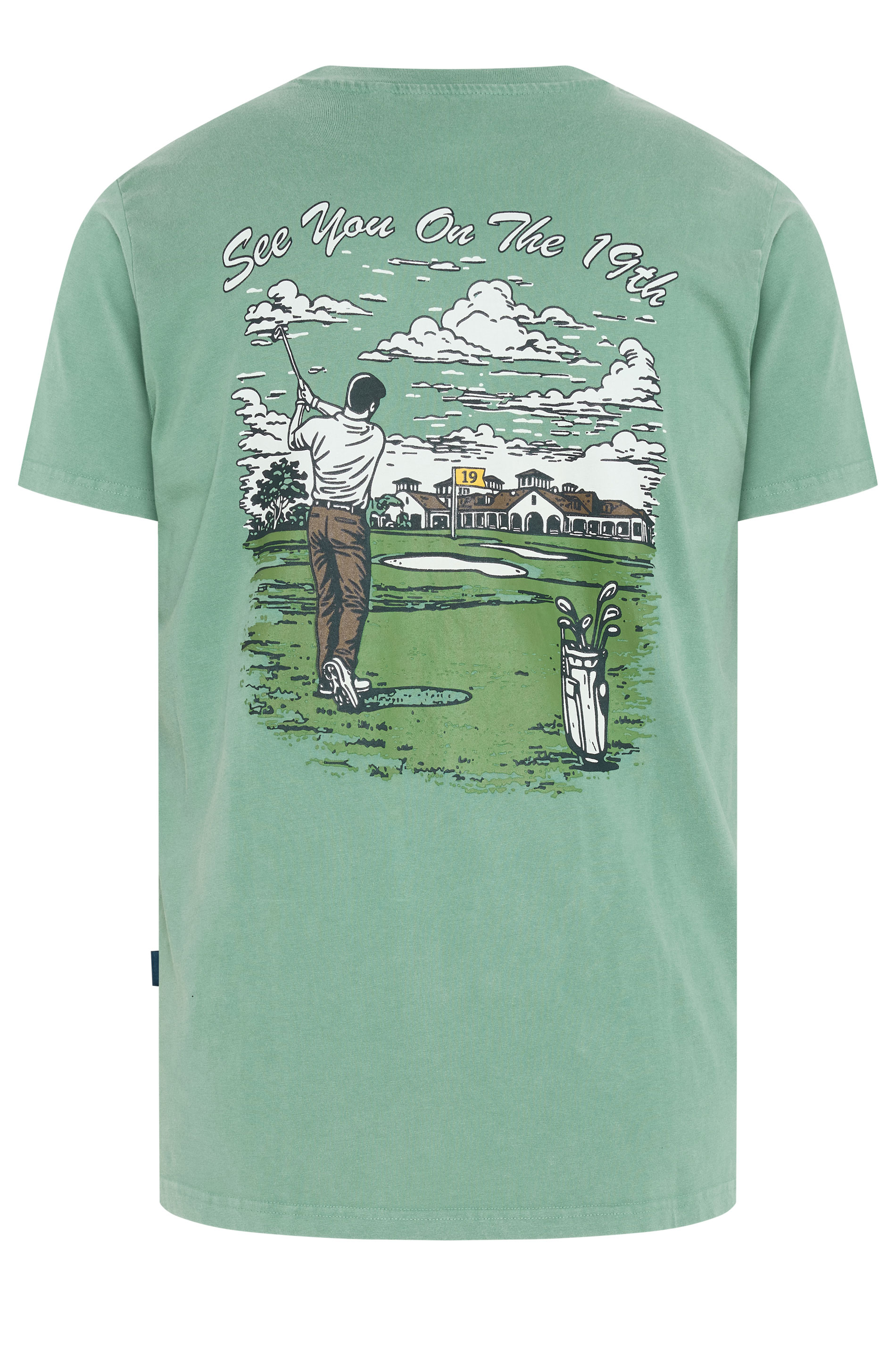 BadRhino Big & Tall Green Pigment Dye Golf Graphic T-Shirt | BadRhino 7