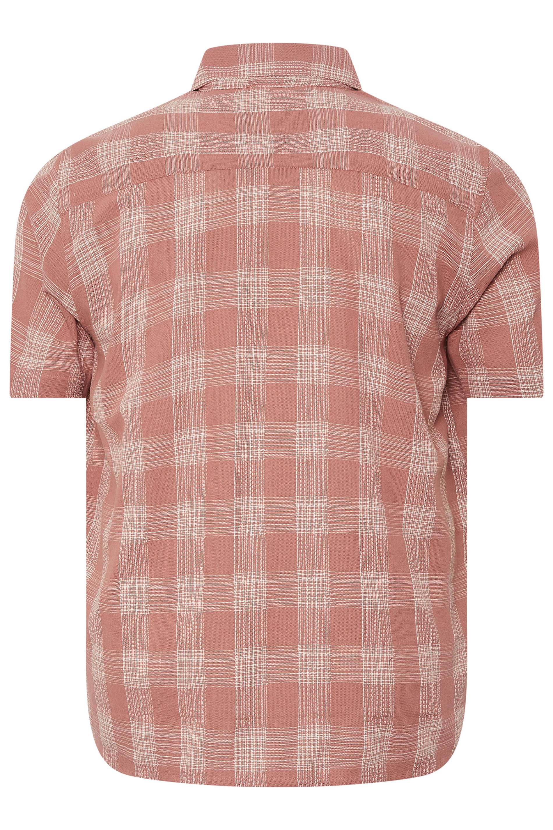 BadRhino Big & Tall Pink Textured Check Print Shirt | BadRhino 8