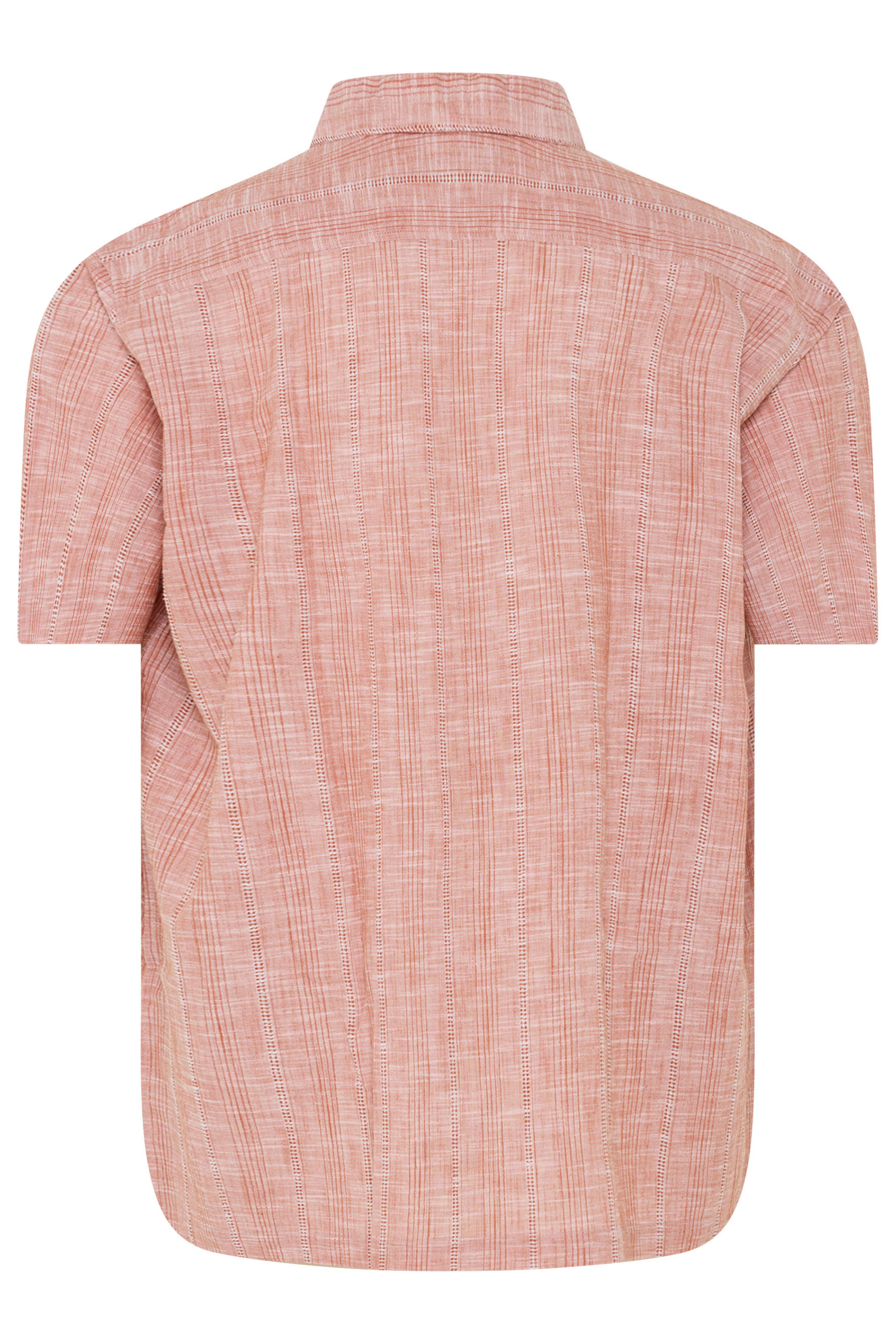 BadRhino Big & Tall Coral Pink Textured Stripe Shirt | BadRhino 7