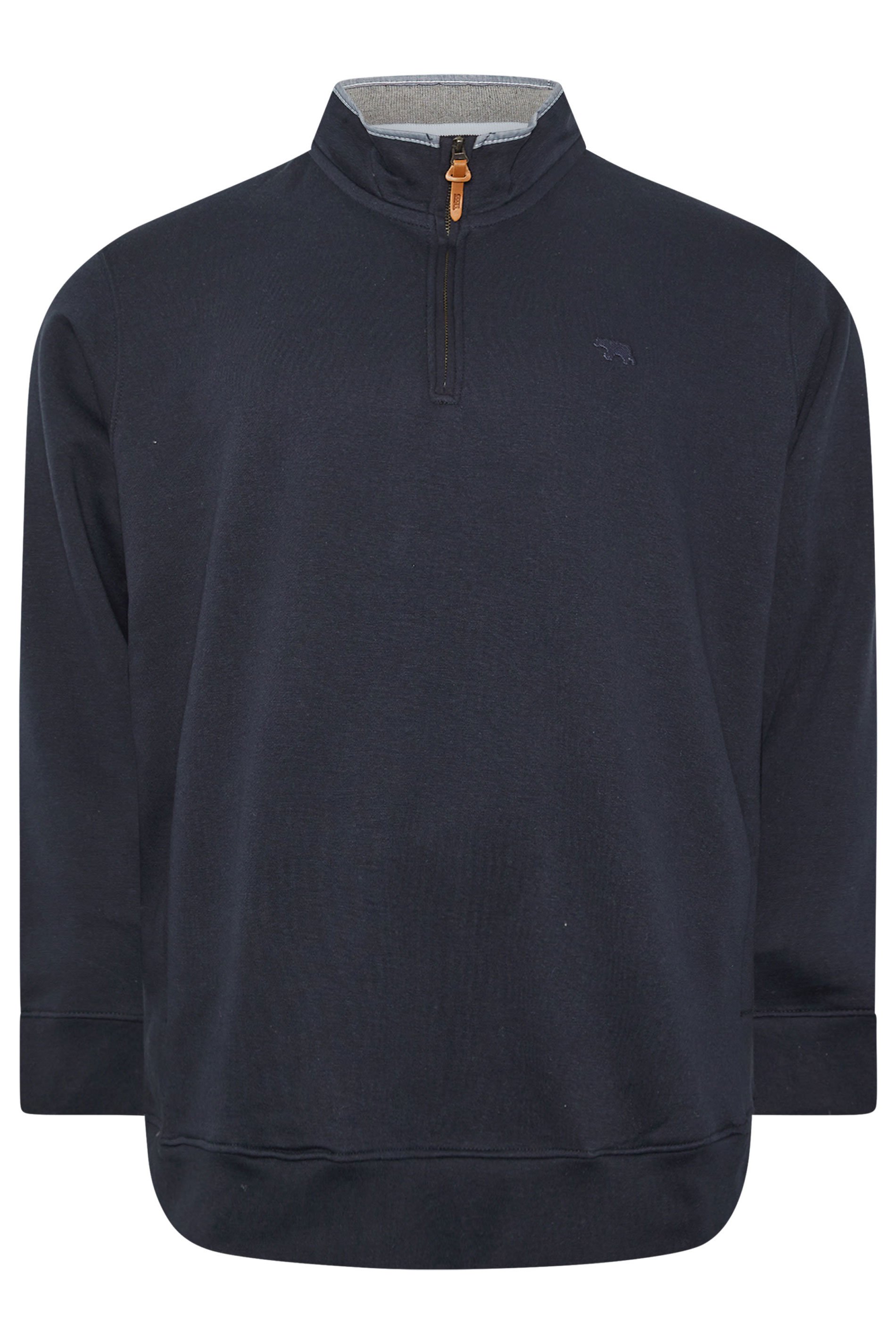 D555 Big & Tall Navy Blue Embroidery Quarter Zip Fleece | BadRhino 4