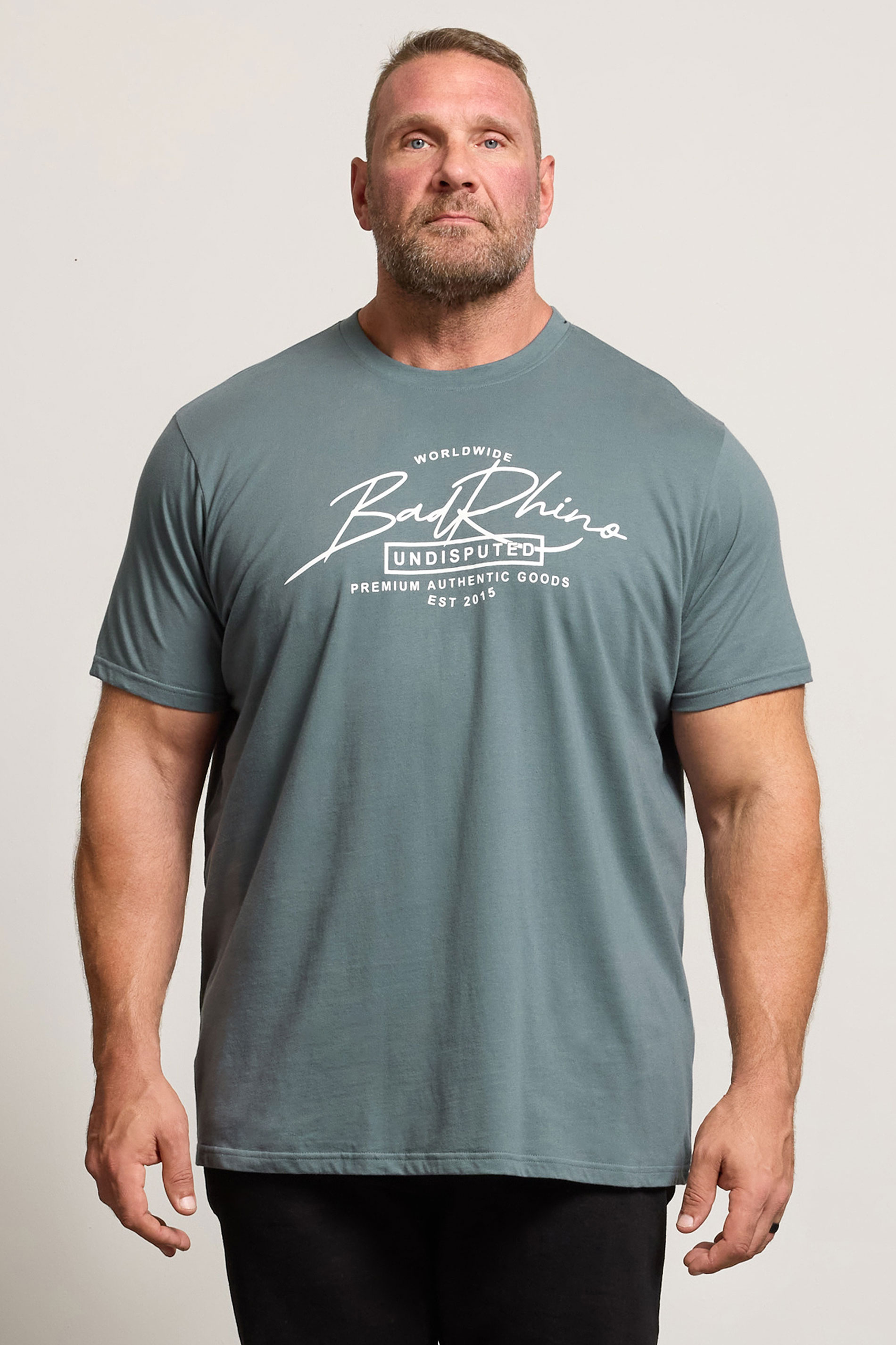 BadRhino Big & Tall Blue Script Graphic Print T-Shirt | BadRhino 2