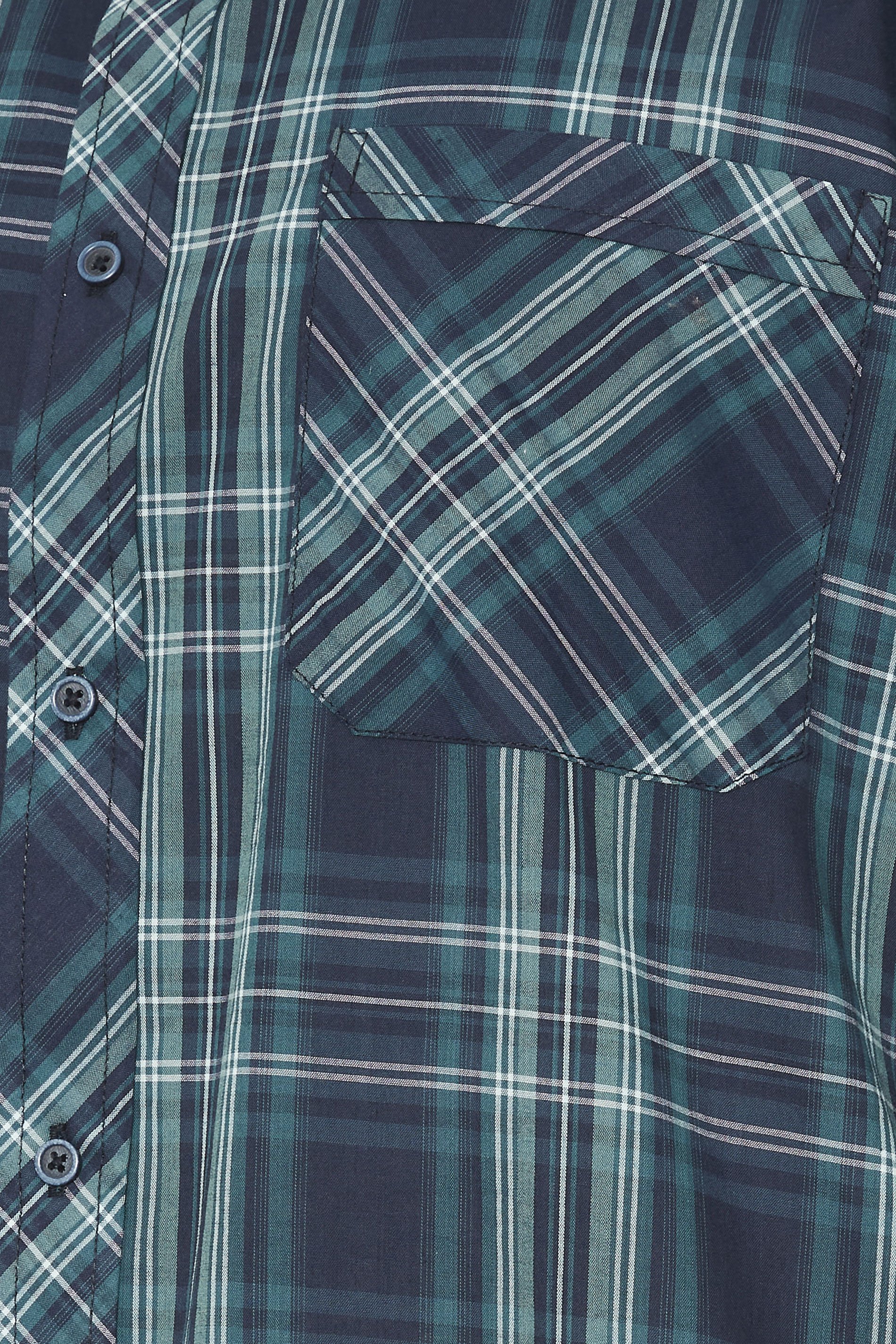 KAM Big & Tall Teal Green Long Sleeve Check Shirt | BadRhino 3