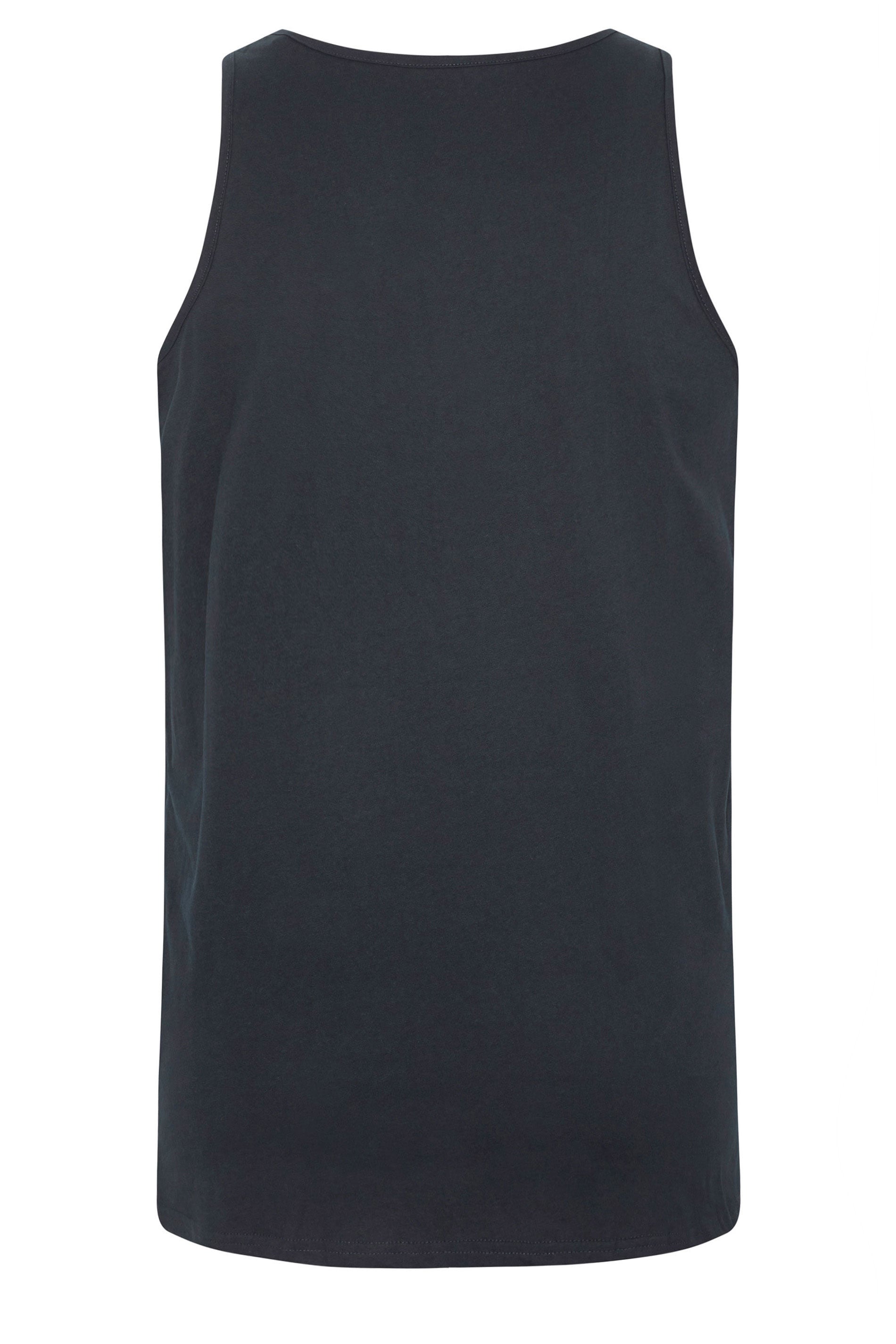 BadRhino Big & Tall Navy Blue Extra Long Plain Vest Top | BadRhino 6