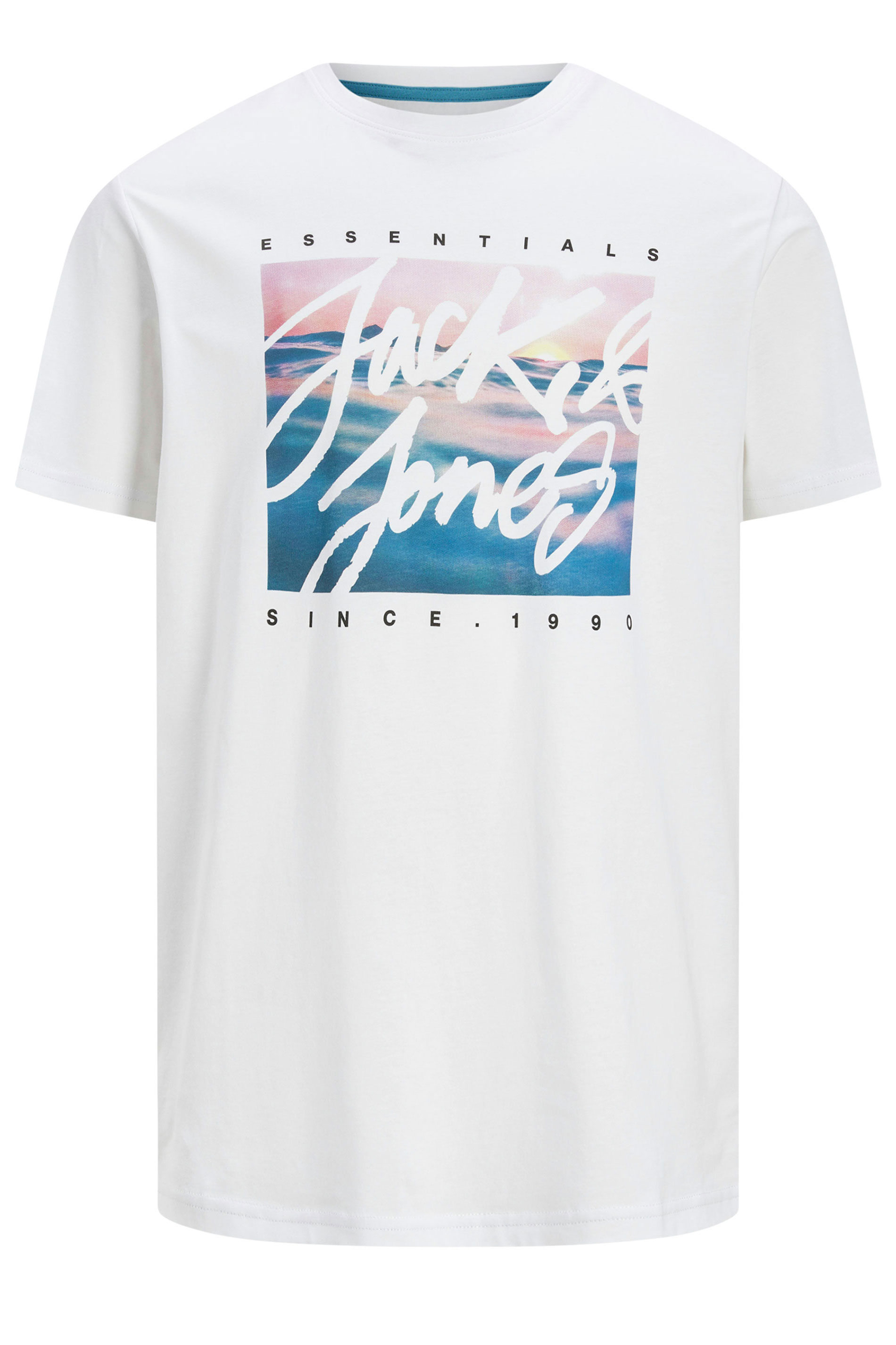 JACK & JONES Big & Tall White Photo-Print T-Shirt | BadRhino 3
