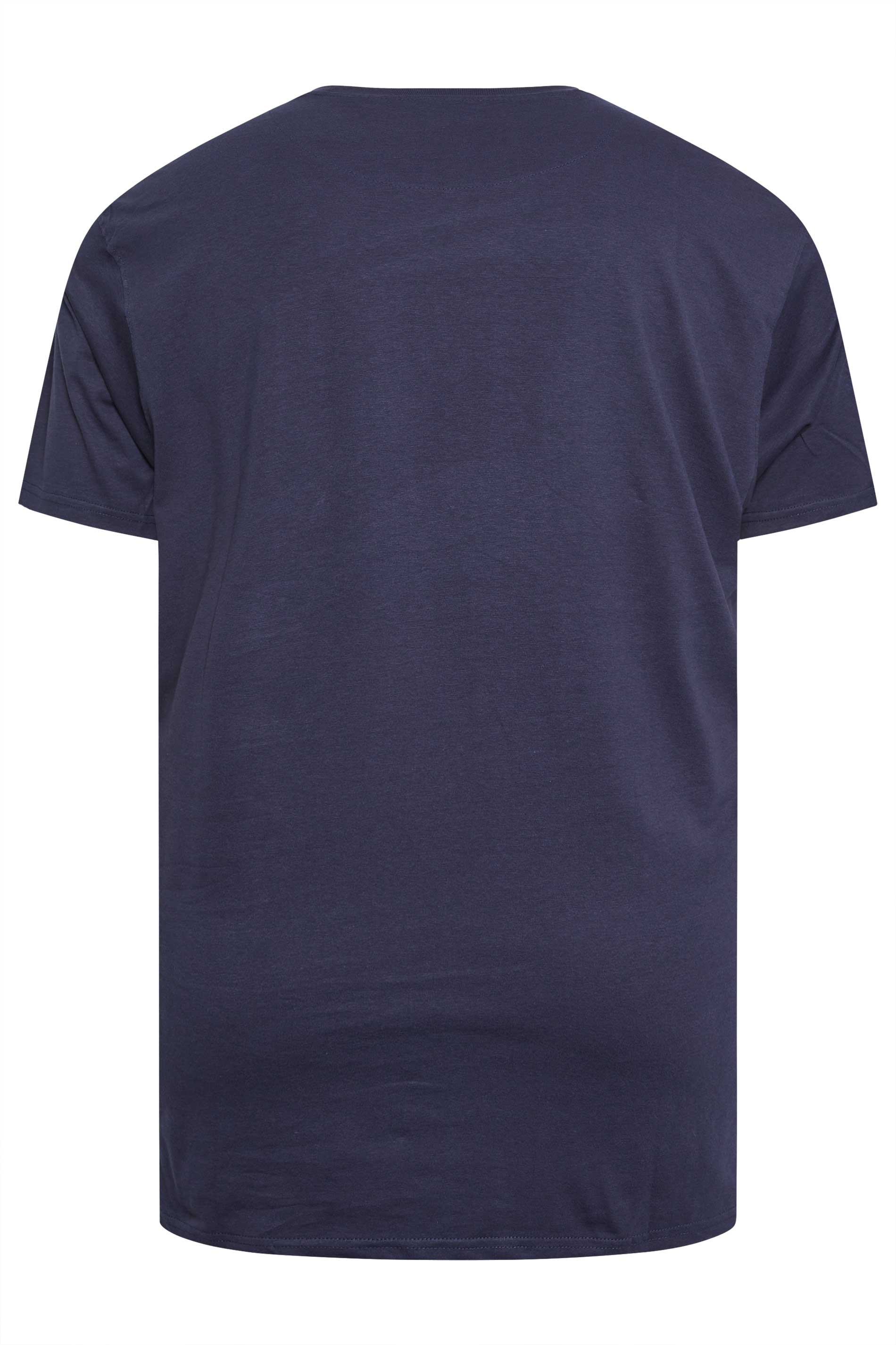 KAM Big & Tall Blue & Black 2 Pack Slogan Printed T-Shirts | BadRhino