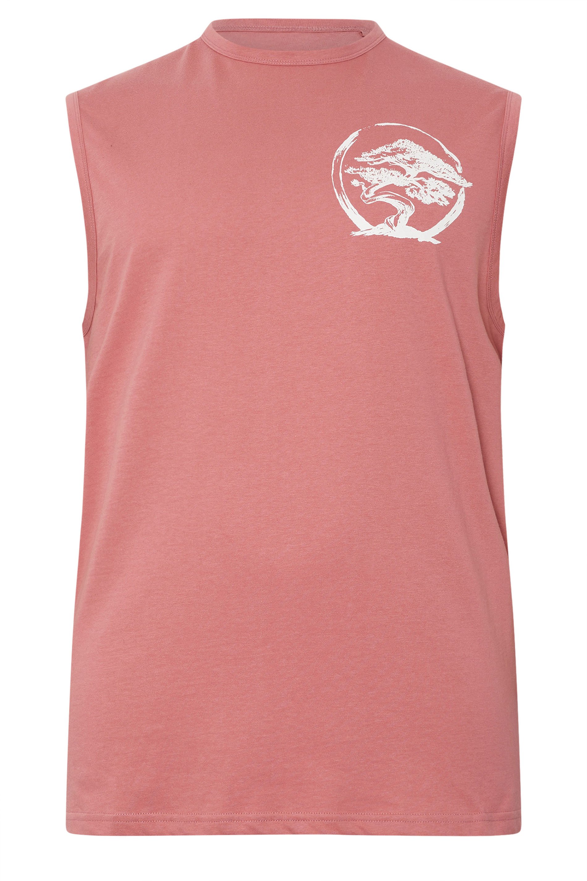 BadRhino Big & Tall Pink Bonzai Graphic Vest Top | BadRhino 6
