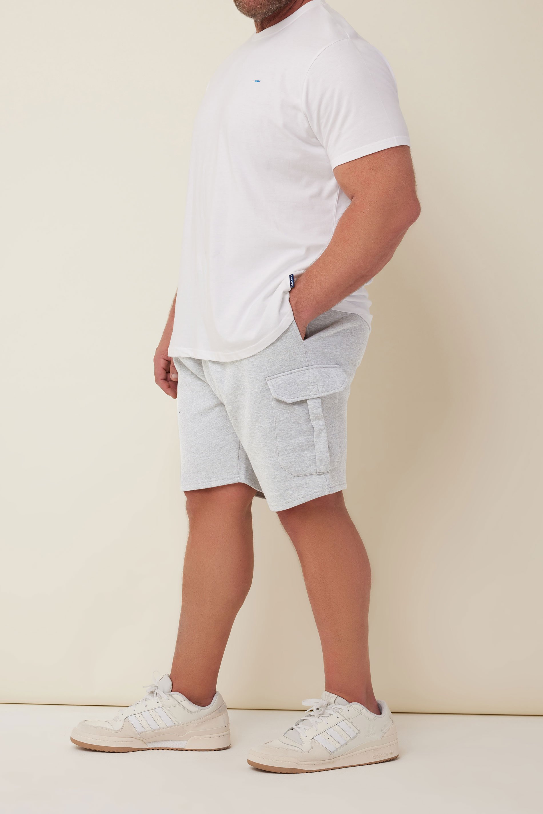 BadRhino Grey Marl Essential Cargo Jogger Shorts | BadRhino 4