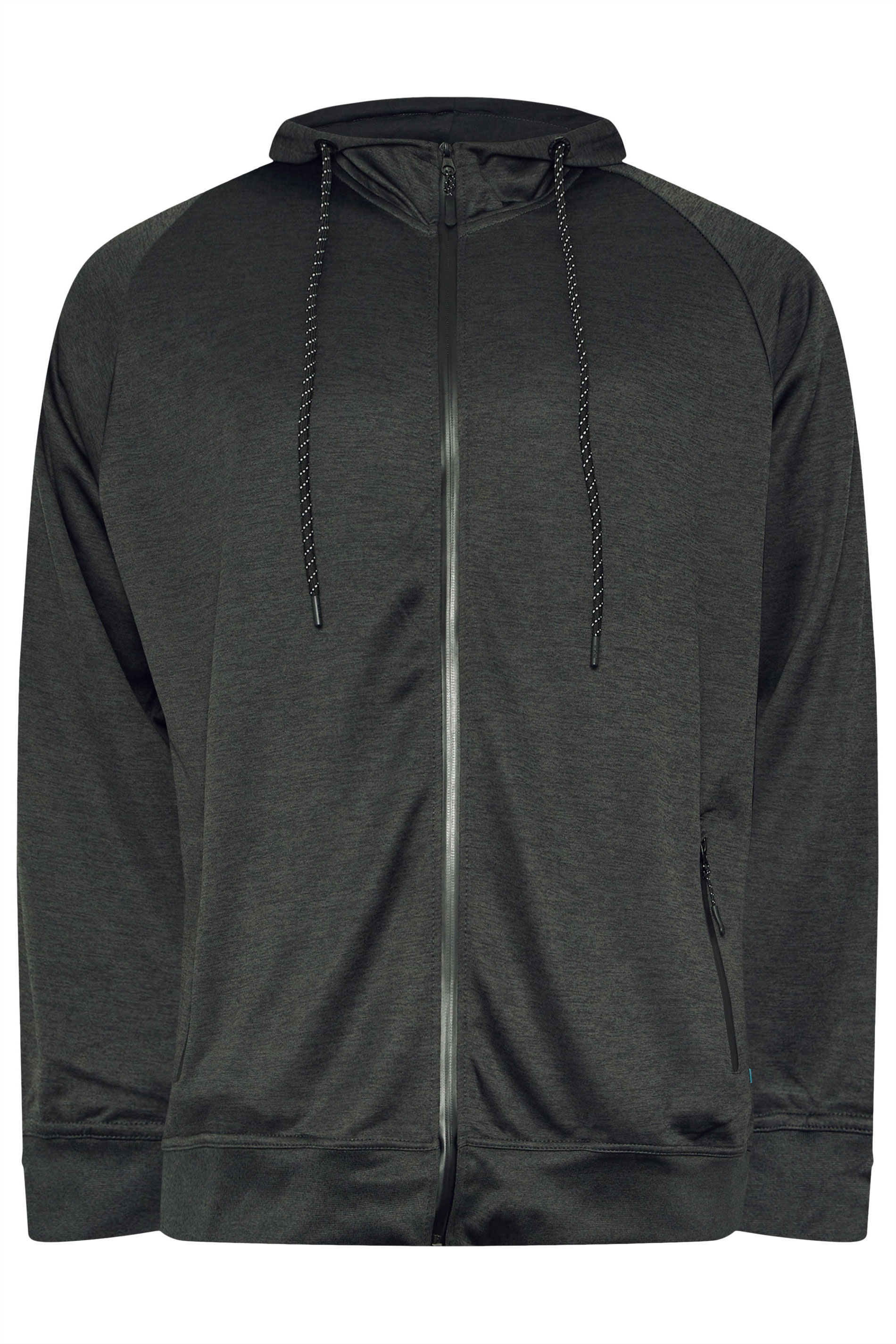 KAM Big & Tall Charcoal Grey Zip Through Hoodie | BadRhino 4