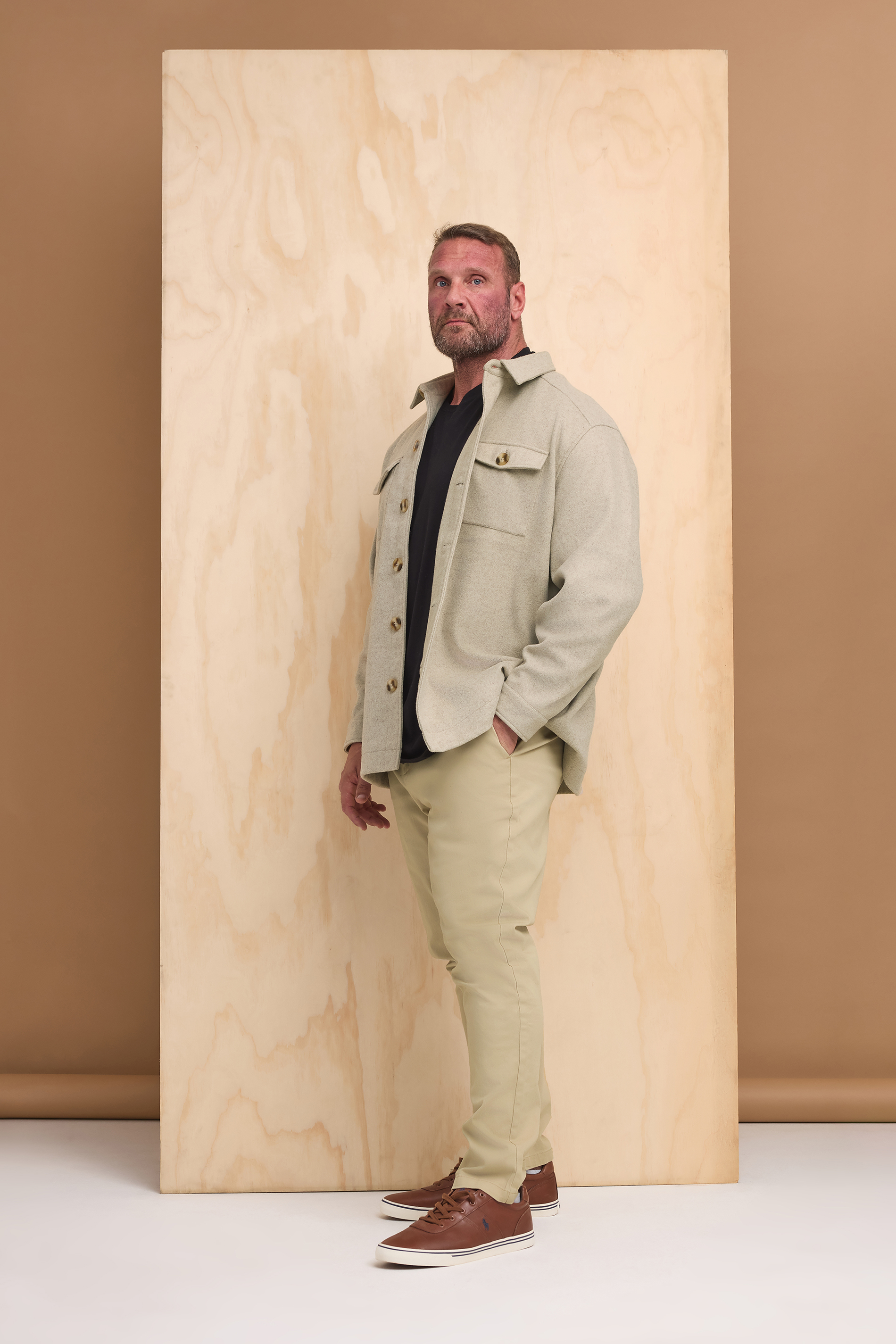 BadRhino Big & Tall Natural Brown Premium Button Down Shacket | BadRhino 1