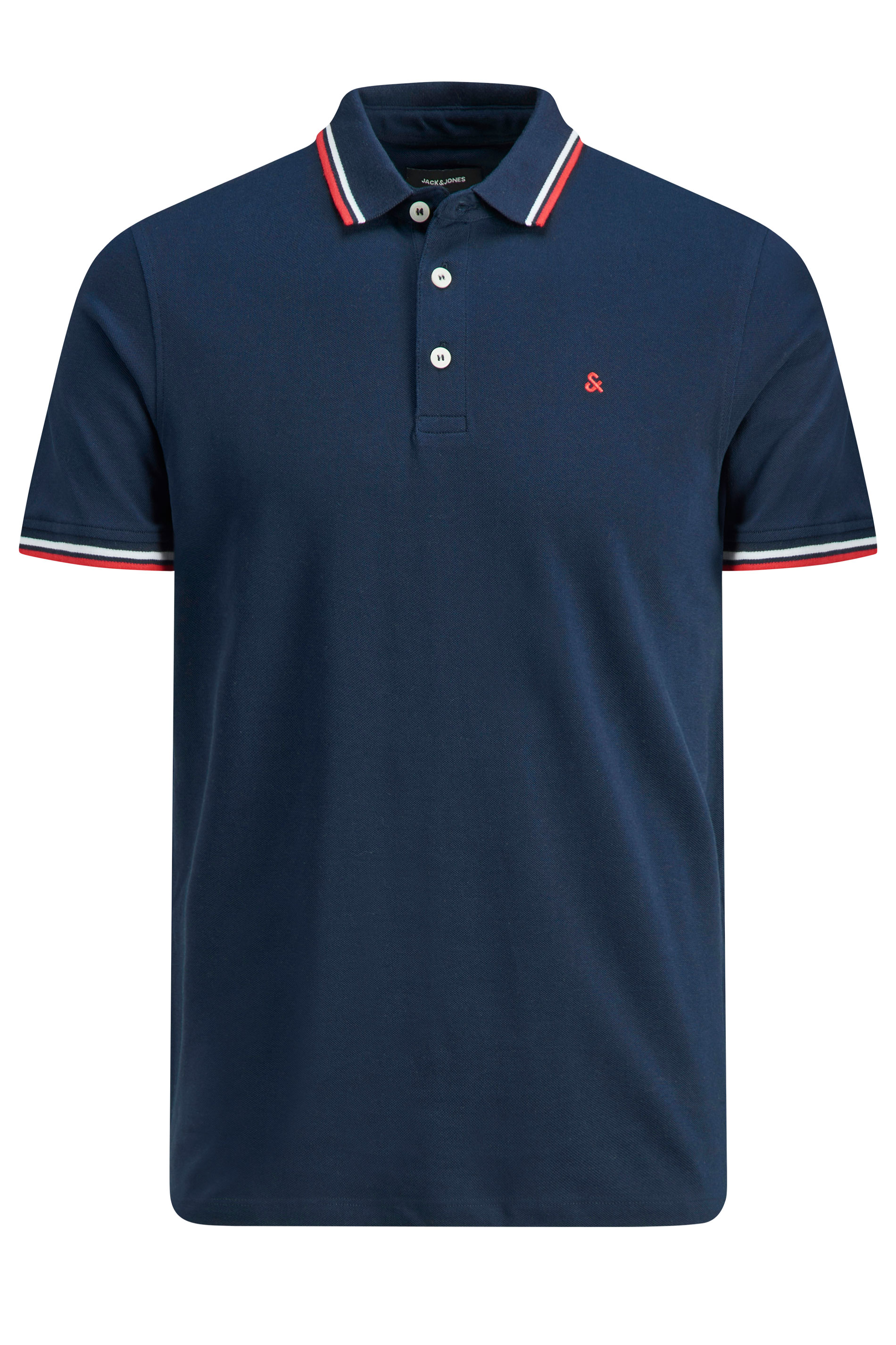 JACK & JONES Big & Tall Navy Blazer Blue Paulos Polo Shirt | BadRhino 2
