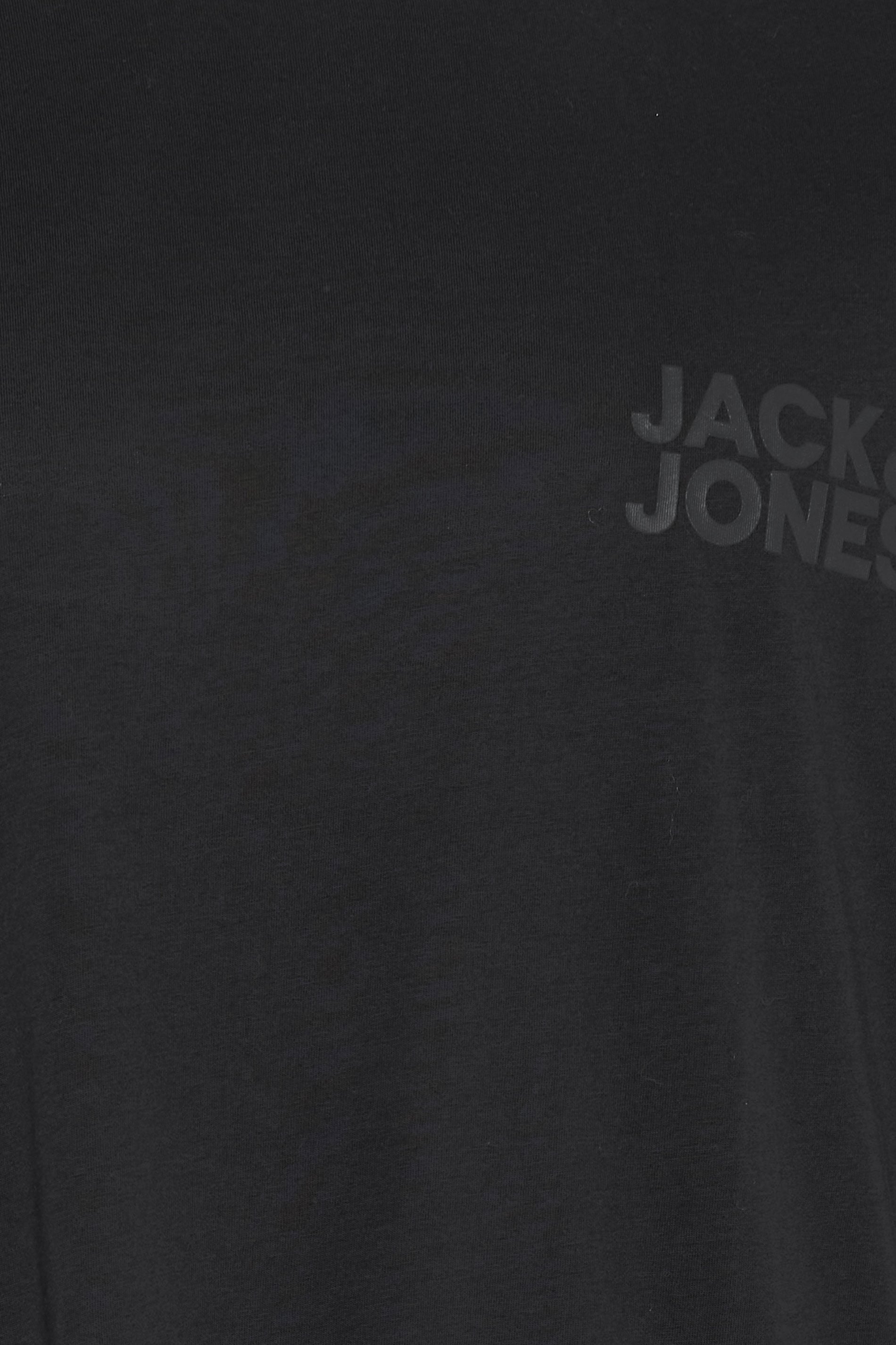 JACK & JONES Big & Tall Black Print Short Sleeve T-Shirt | BadRhino 5