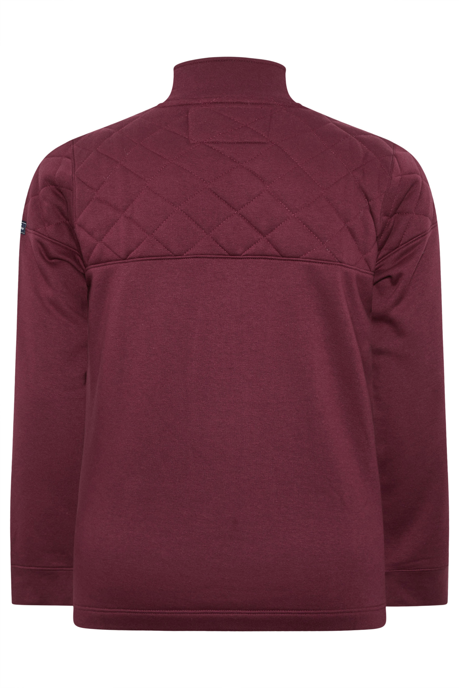 BadRhino Big & Tall Burgundy Red Diamond Quilted Quarter Zip Sweatshirt | BadRhino 7