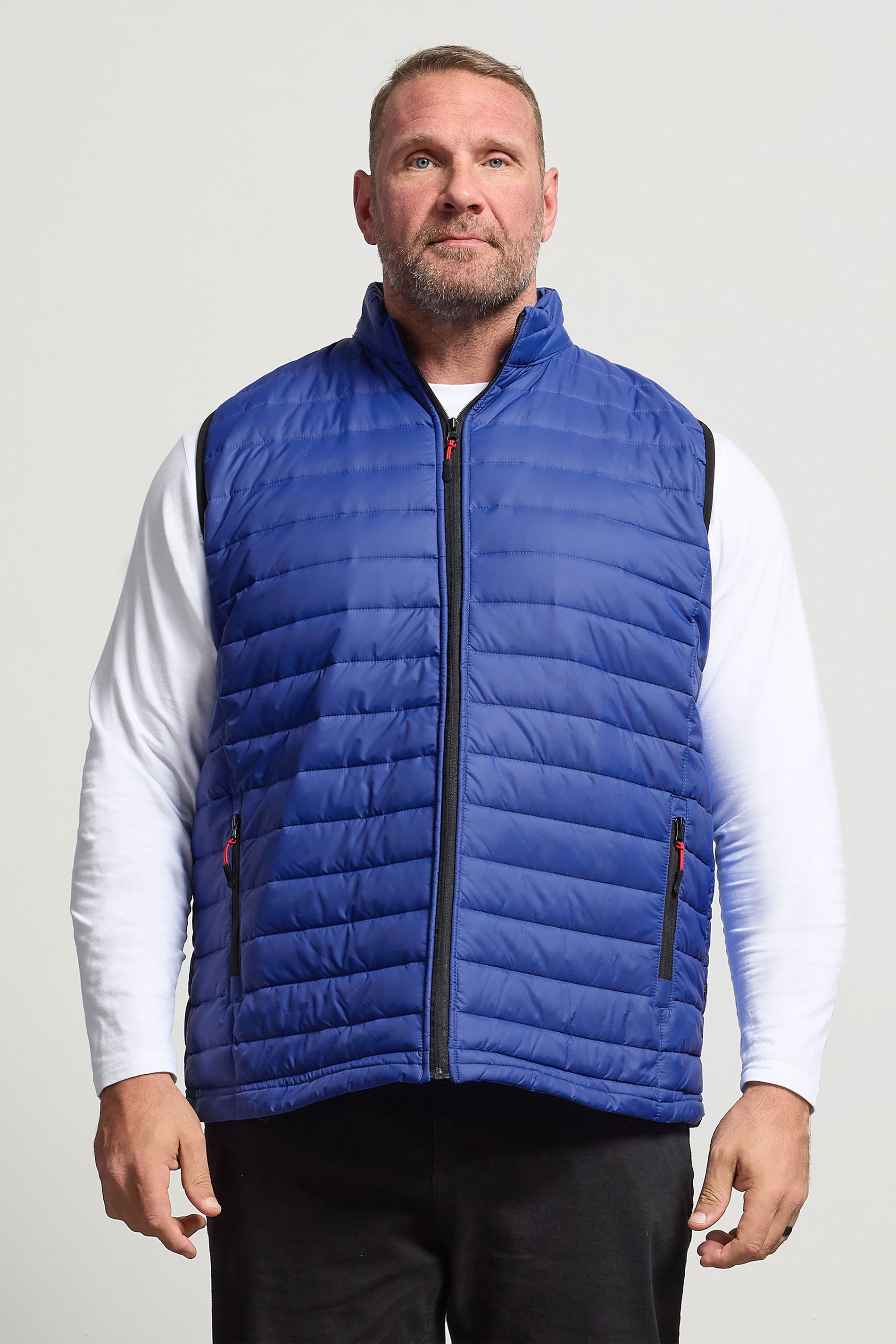 KAM Big & Tall Royal Blue Puffer Gilet | BadRhino 1