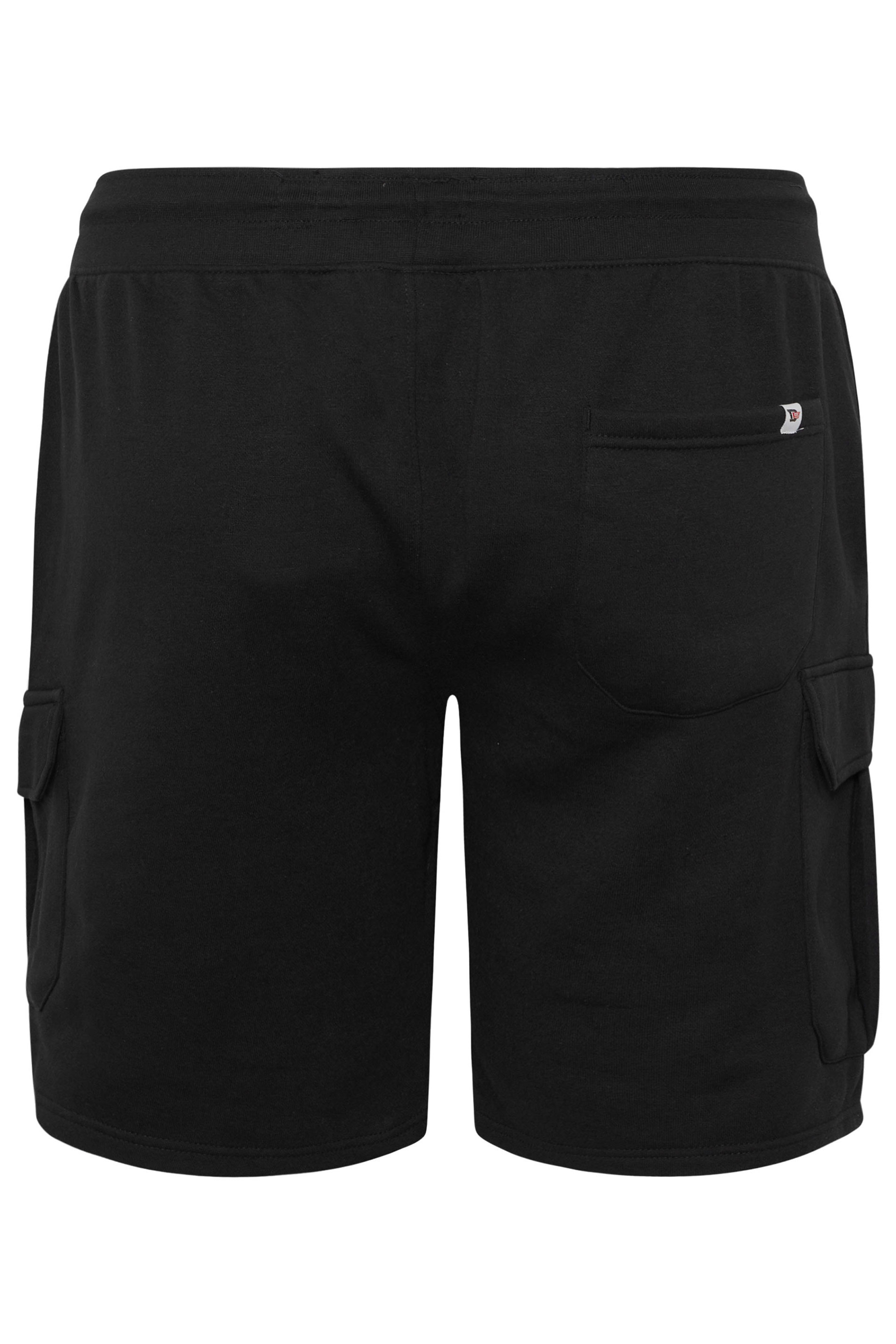 D555 Big & Tall Black Fleece Lined Cargo Shorts | BadRhino 4
