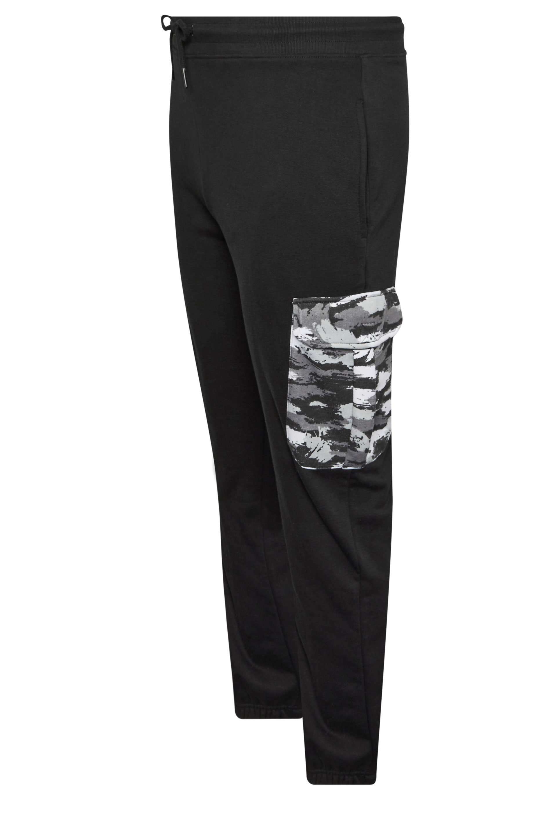 BadRhino Big & Tall Black Camo Detail Cargo Joggers | BadRhino 7