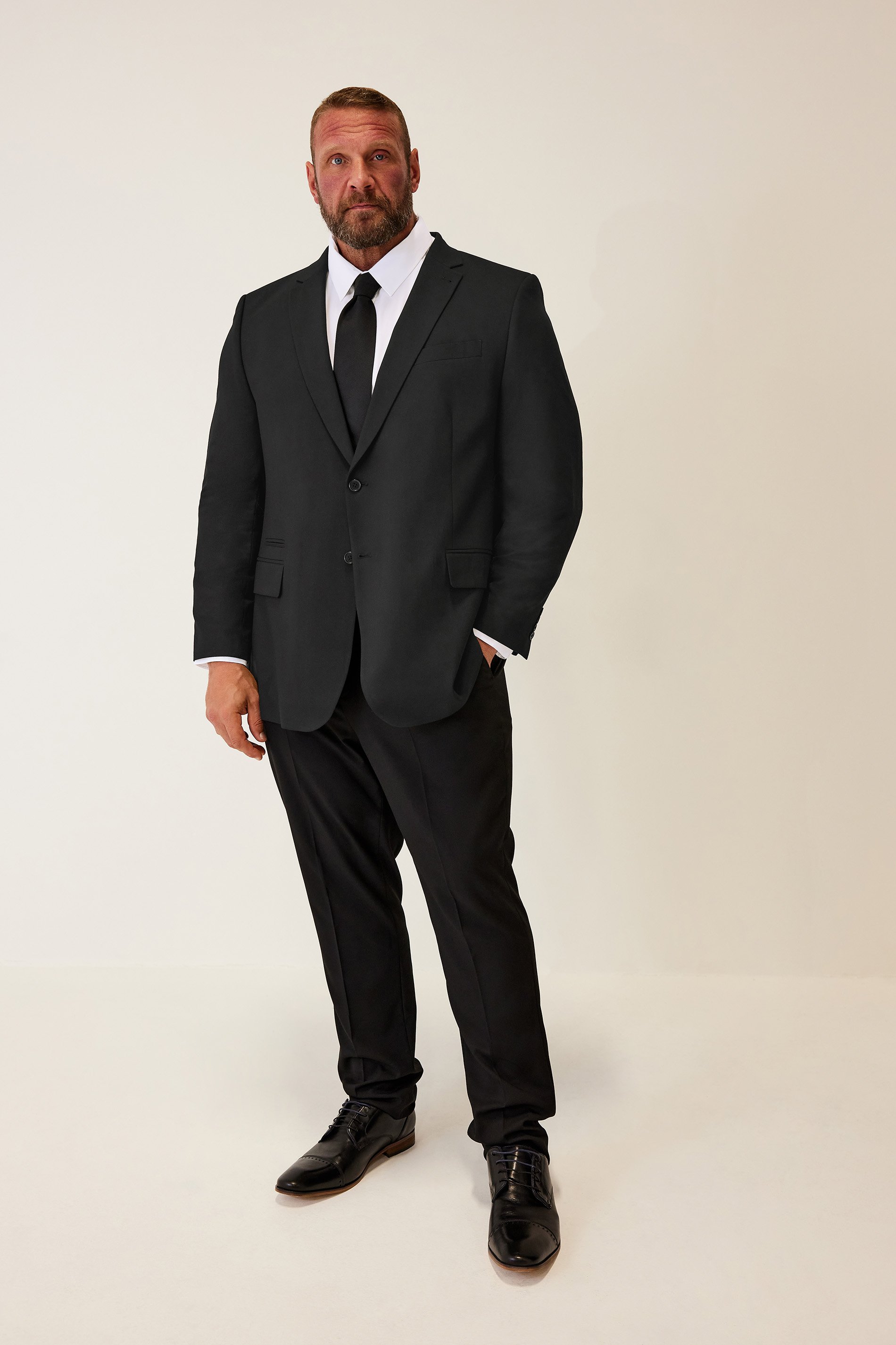 BadRhino Big & Tall Black Plain Suit Jacket | BadRhino