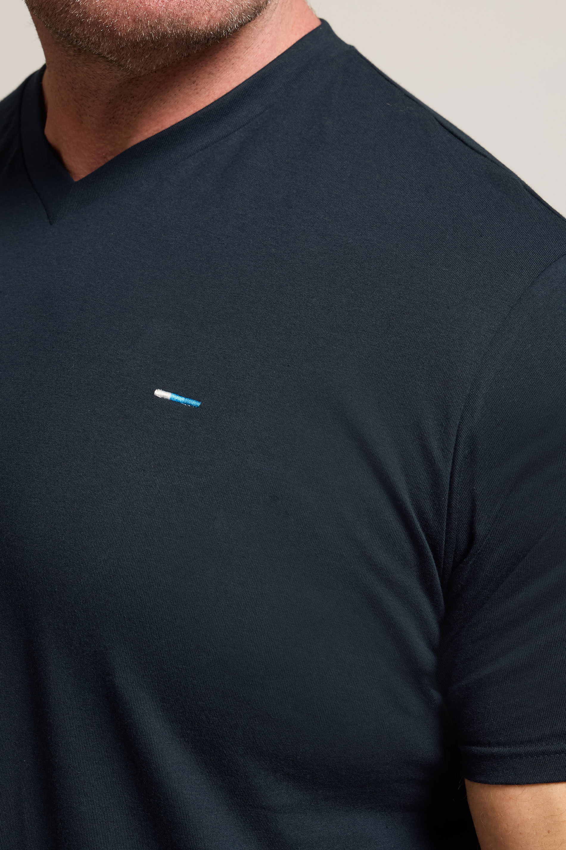 BadRhino Big & Tall Navy Blue Extra Long V-Neck T-Shirt | BadRhino 4