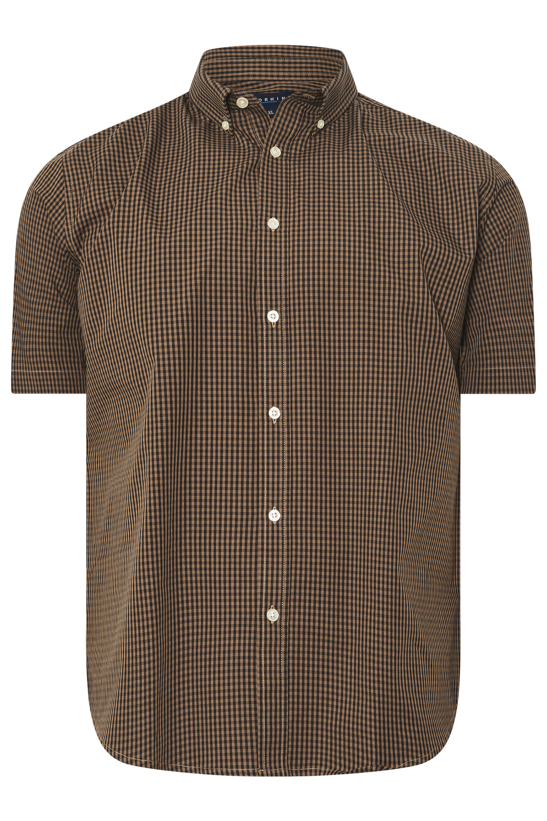 BadRhino Big & Tall Brown Gingham Check Shirt | BadRhino 7