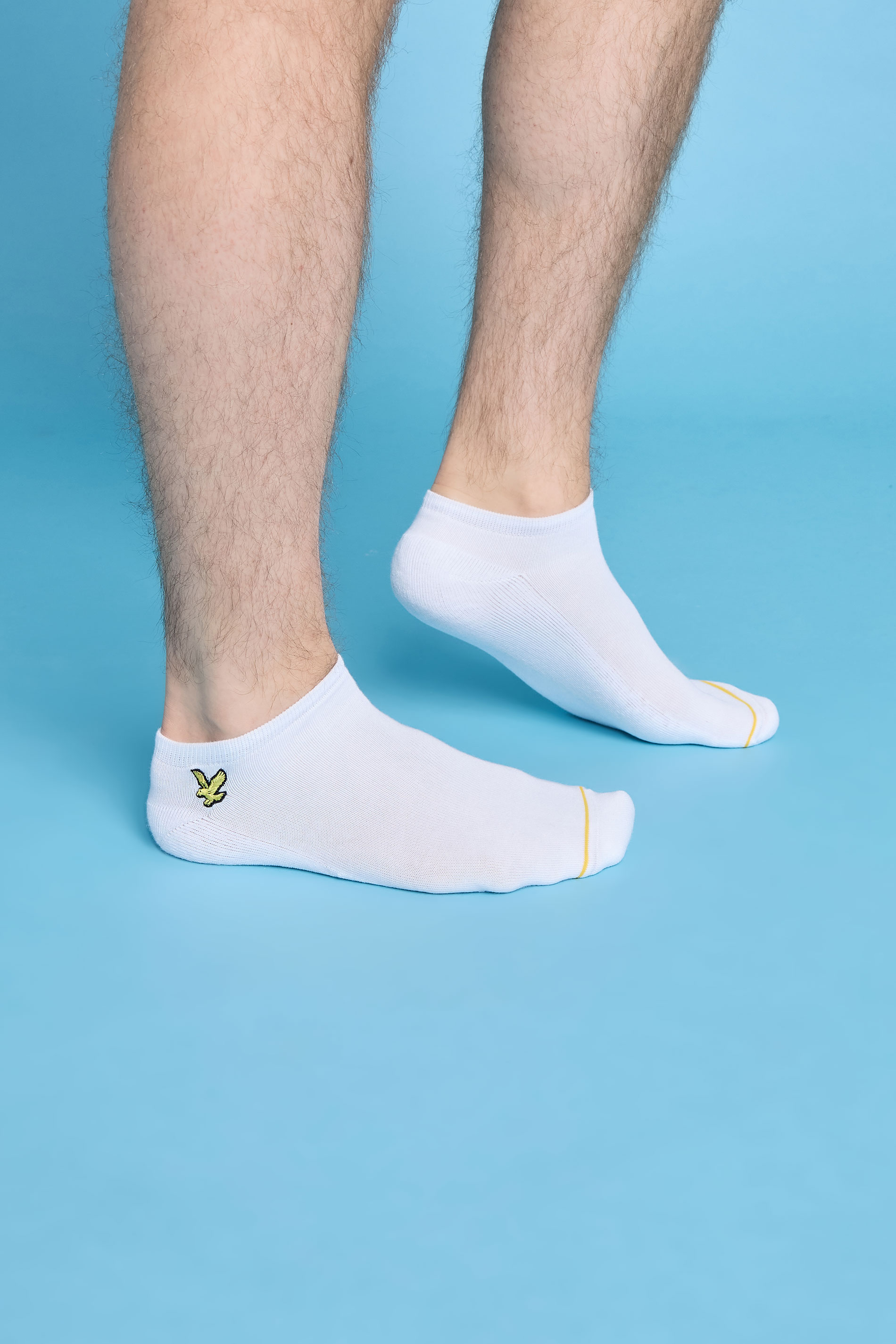 LYLE & SCOTT 3 PACK White & Grey Trainer Socks | BadRhino 2