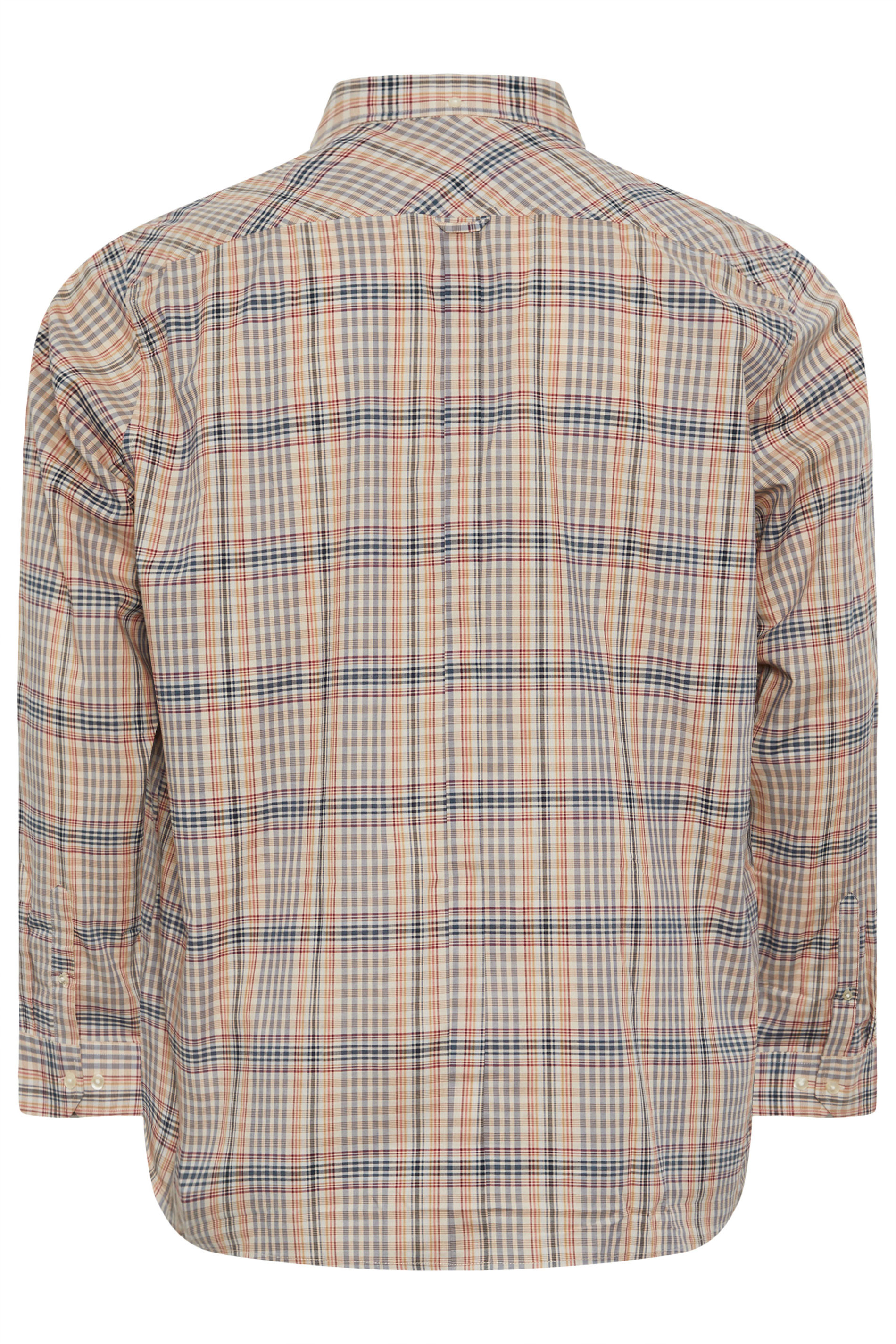 BEN SHERMAN Big & Tall Grey Multicolour Check Print Shirt | BadRhino 5