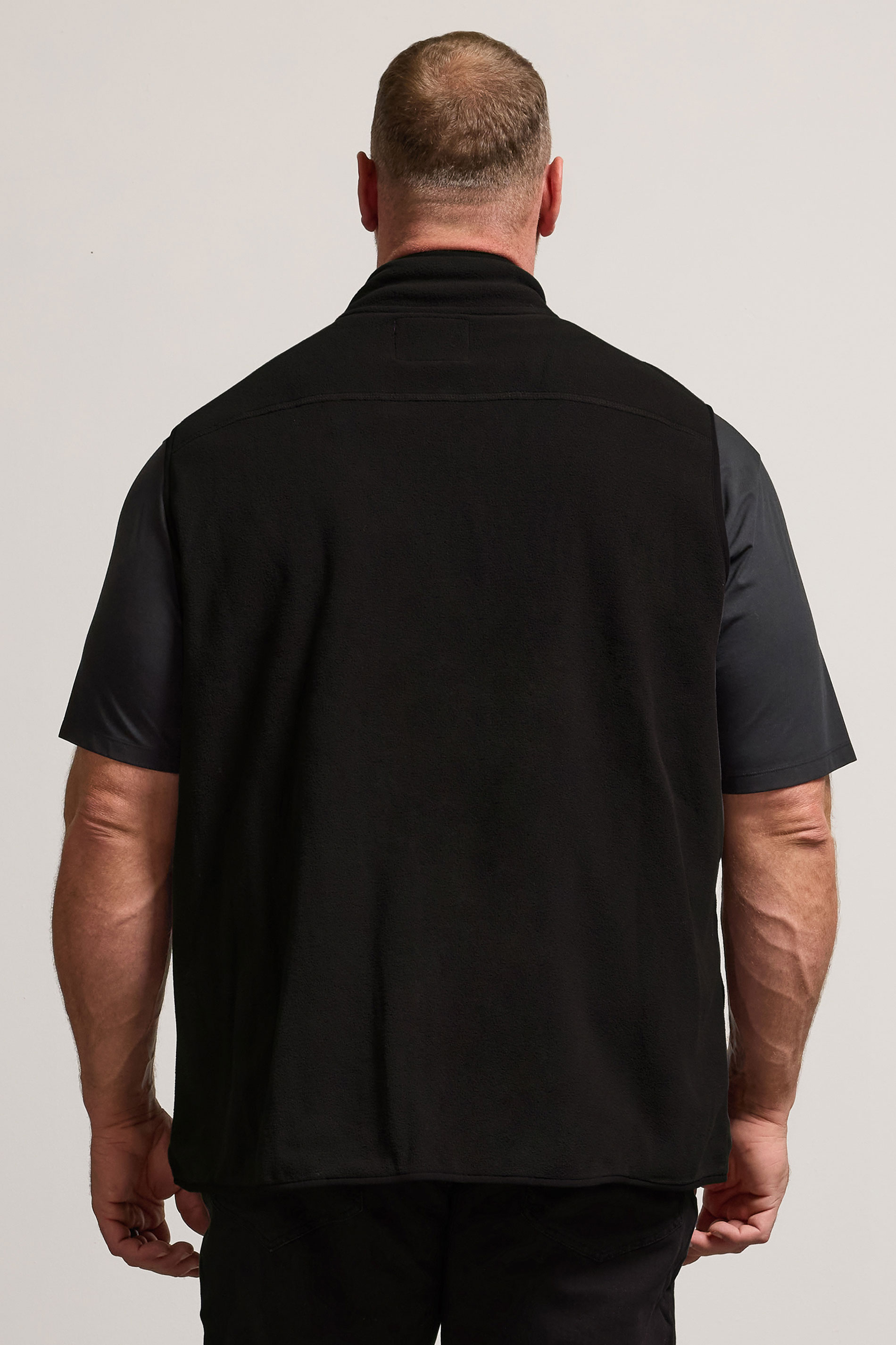 BadRhino Big & Tall Black Fleece Pocket Gilet | BadRhino 3