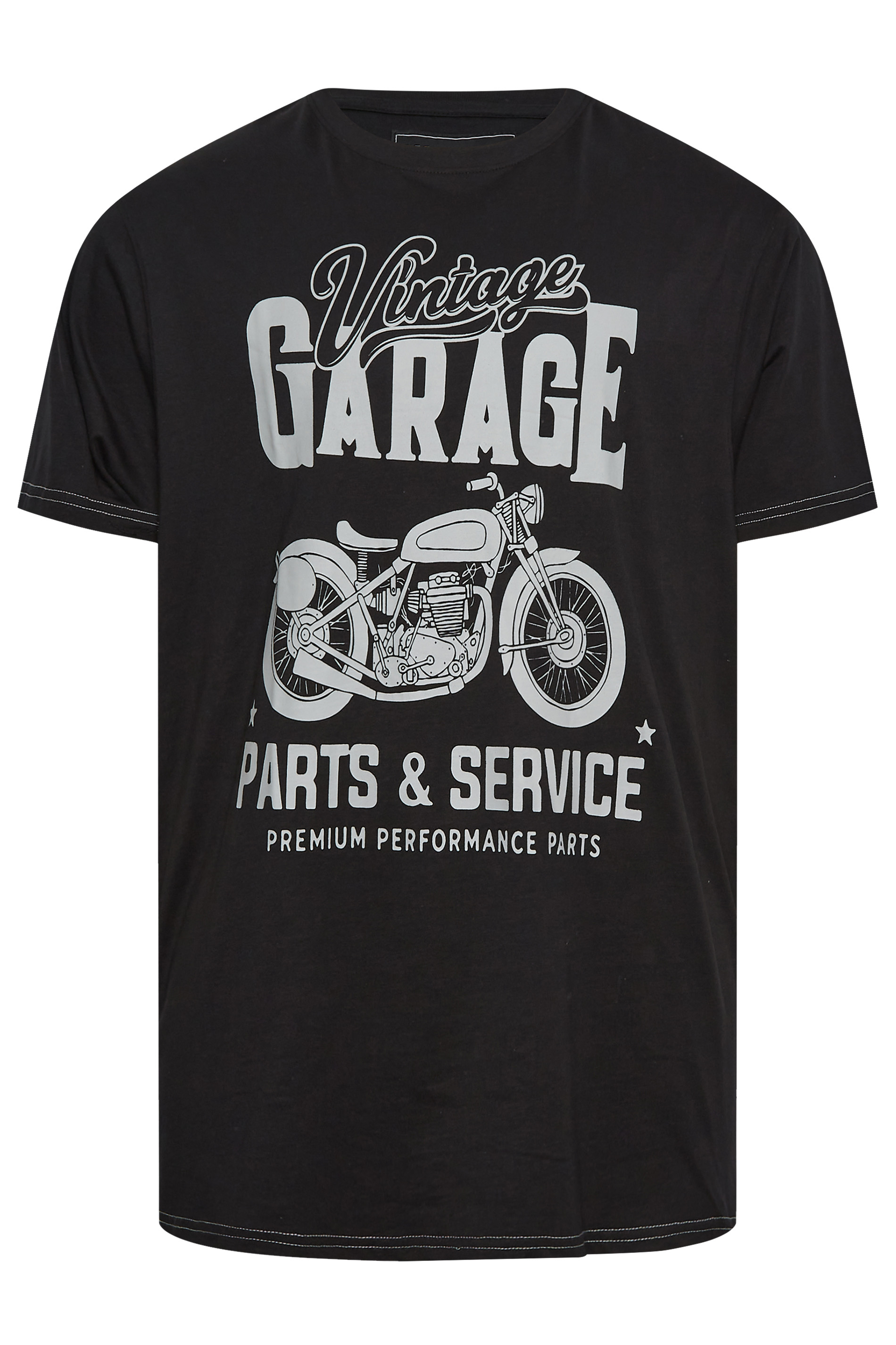 KAM Big & Tall Black Vintage Garage Motorcycle T-Shirt | BadRhino 3