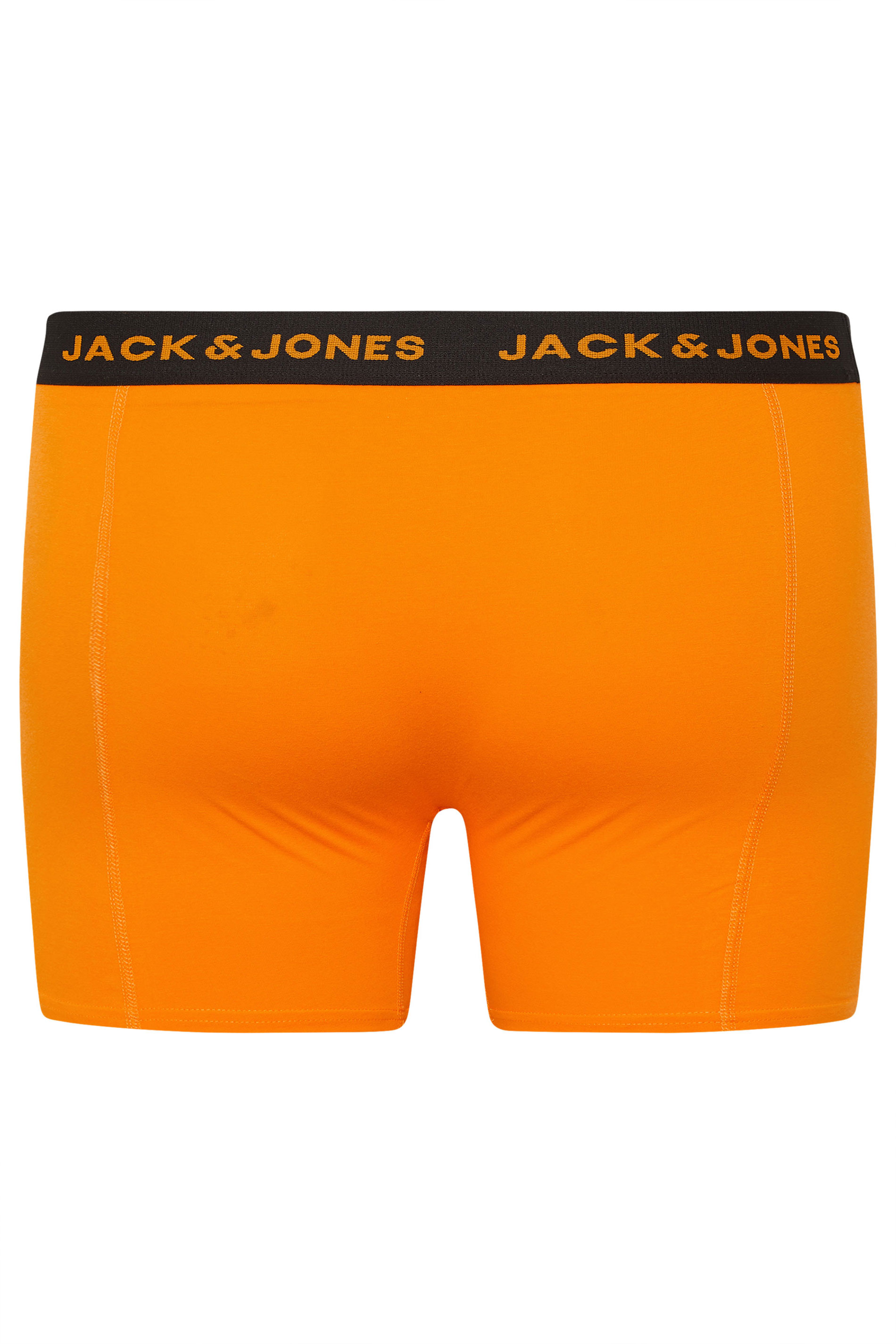 JACK & JONES Big & Tall 5 Pack Orange & Black Boxers | BadRhino 6