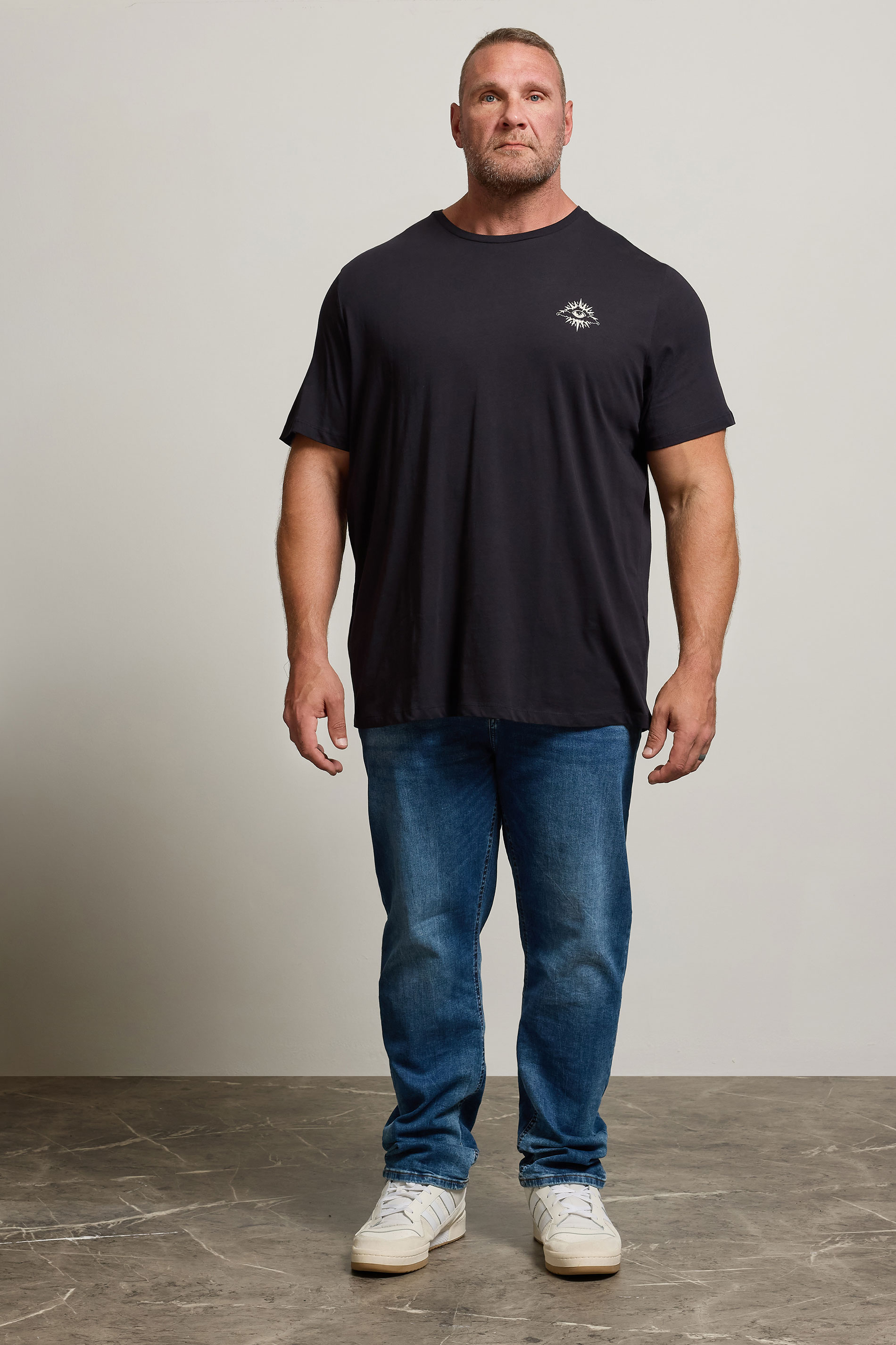 JACK & JONES Big & Tall Black 'Eye' Print T-Shirt | BadRhino 2