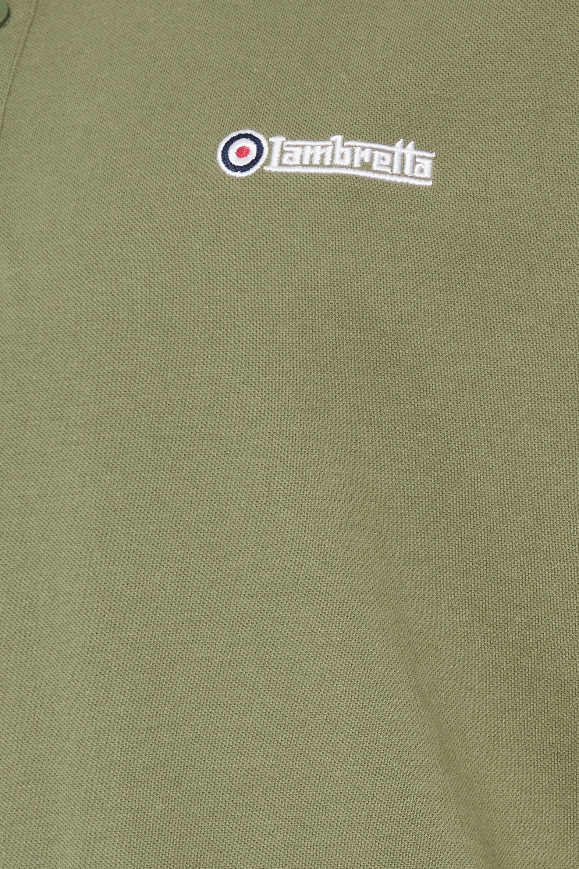 LAMBRETTA Big & Tall Khaki Green Tipped Polo Shirt | BadRhino 2
