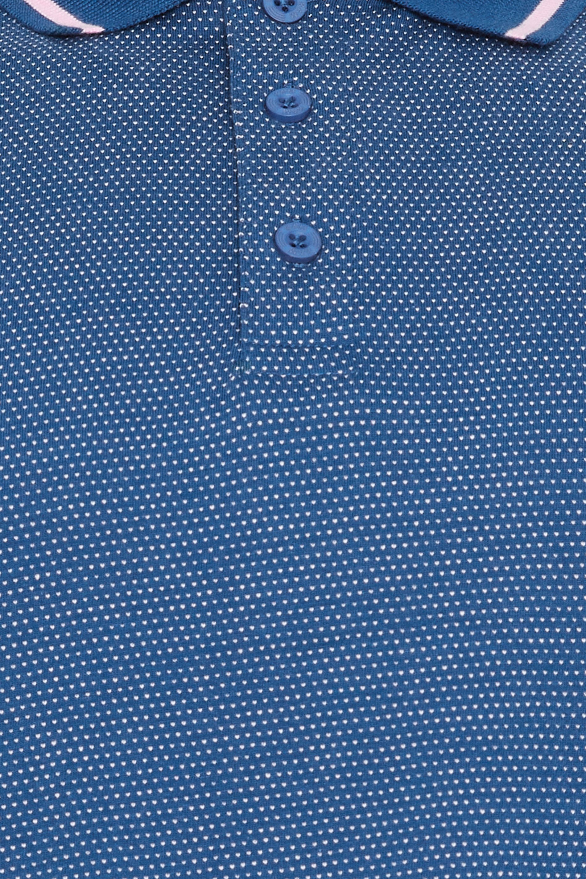 KAM Big & Tall Blue Dobby Jersey Polo Shirt | BadRhino 4