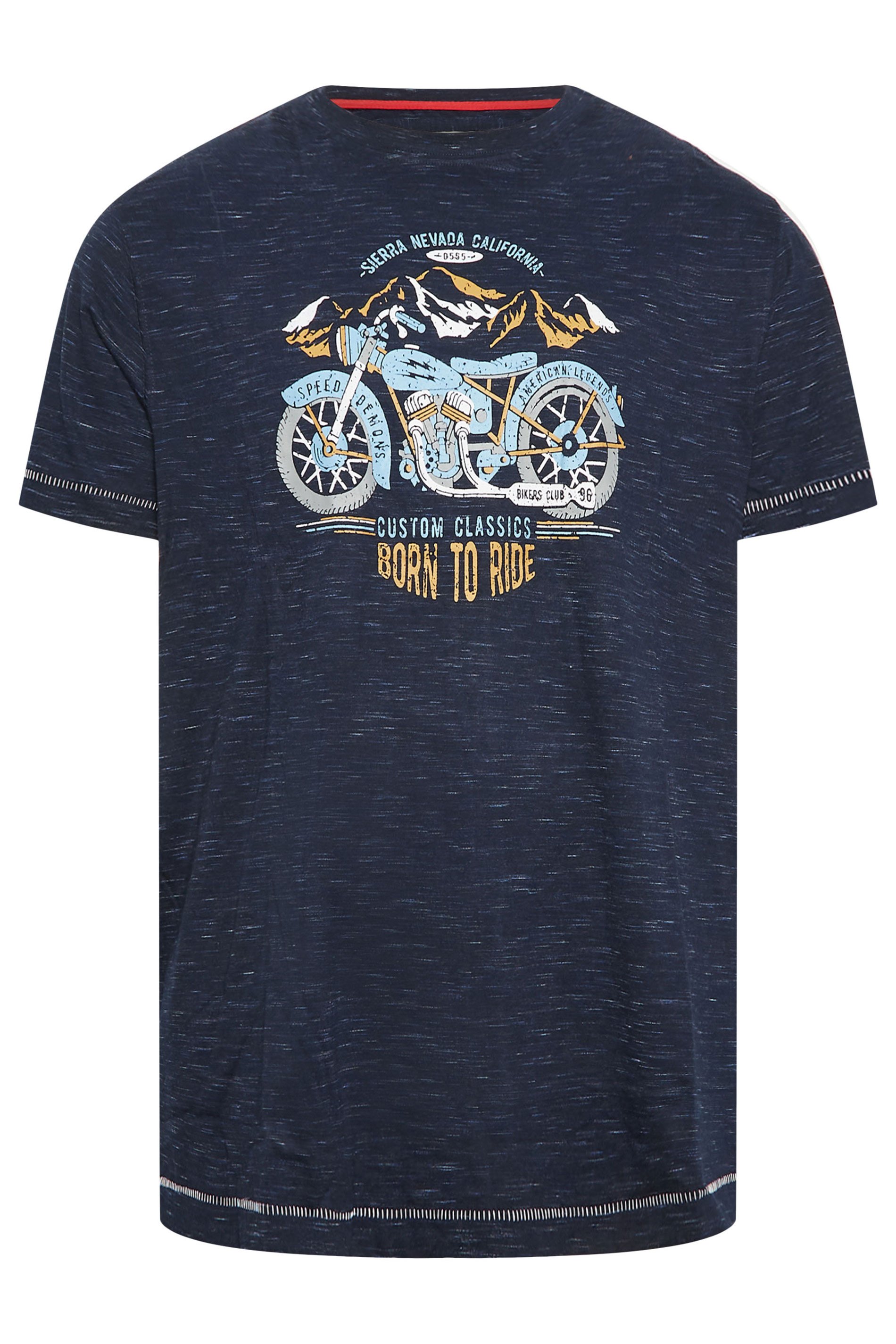 D555 Big & Tall Navy Blue Motorbike T-Shirt | BadRhino 3
