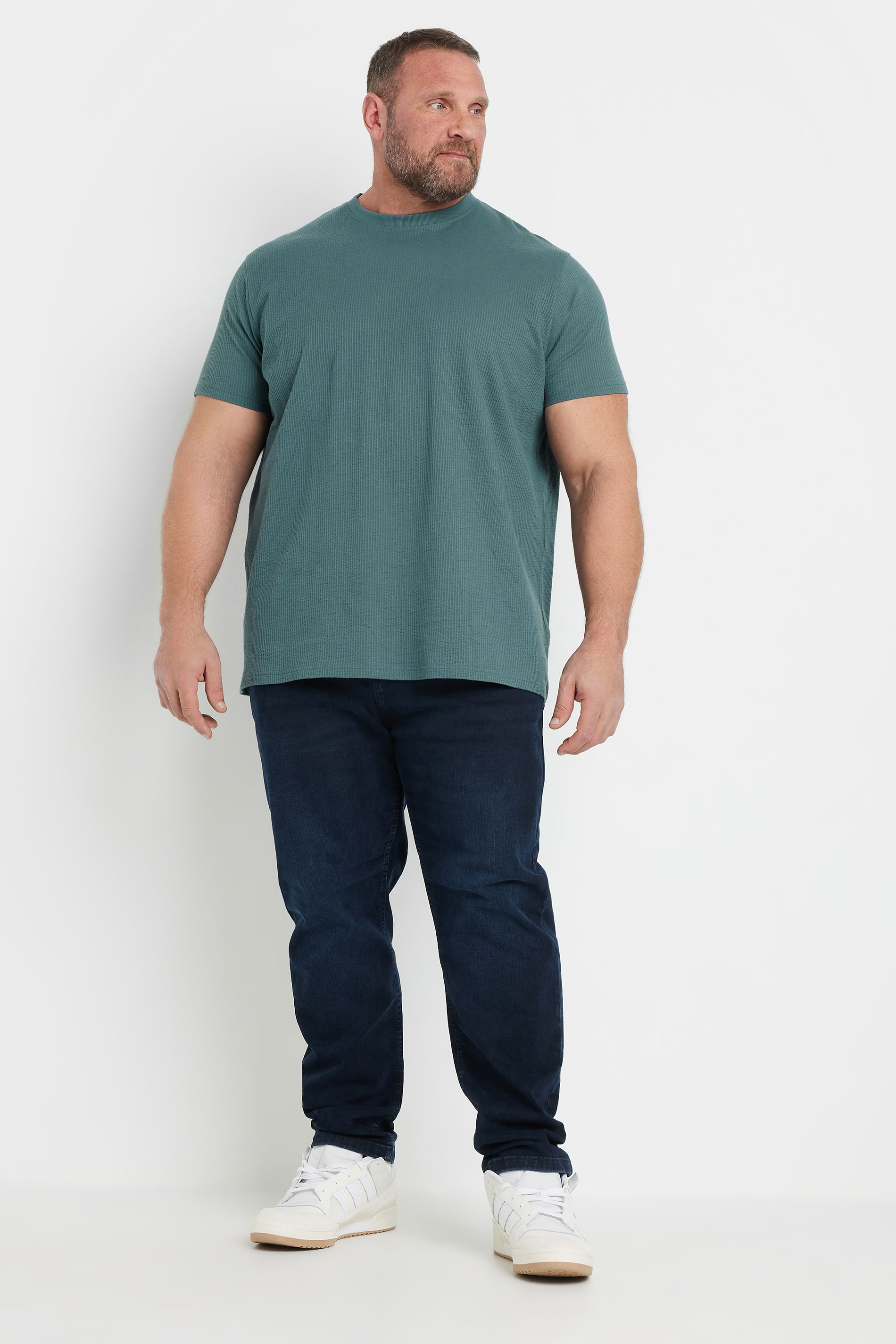 BadRhino Big & Tall Green Seersucker Textured T-Shirt | BadRhino 5