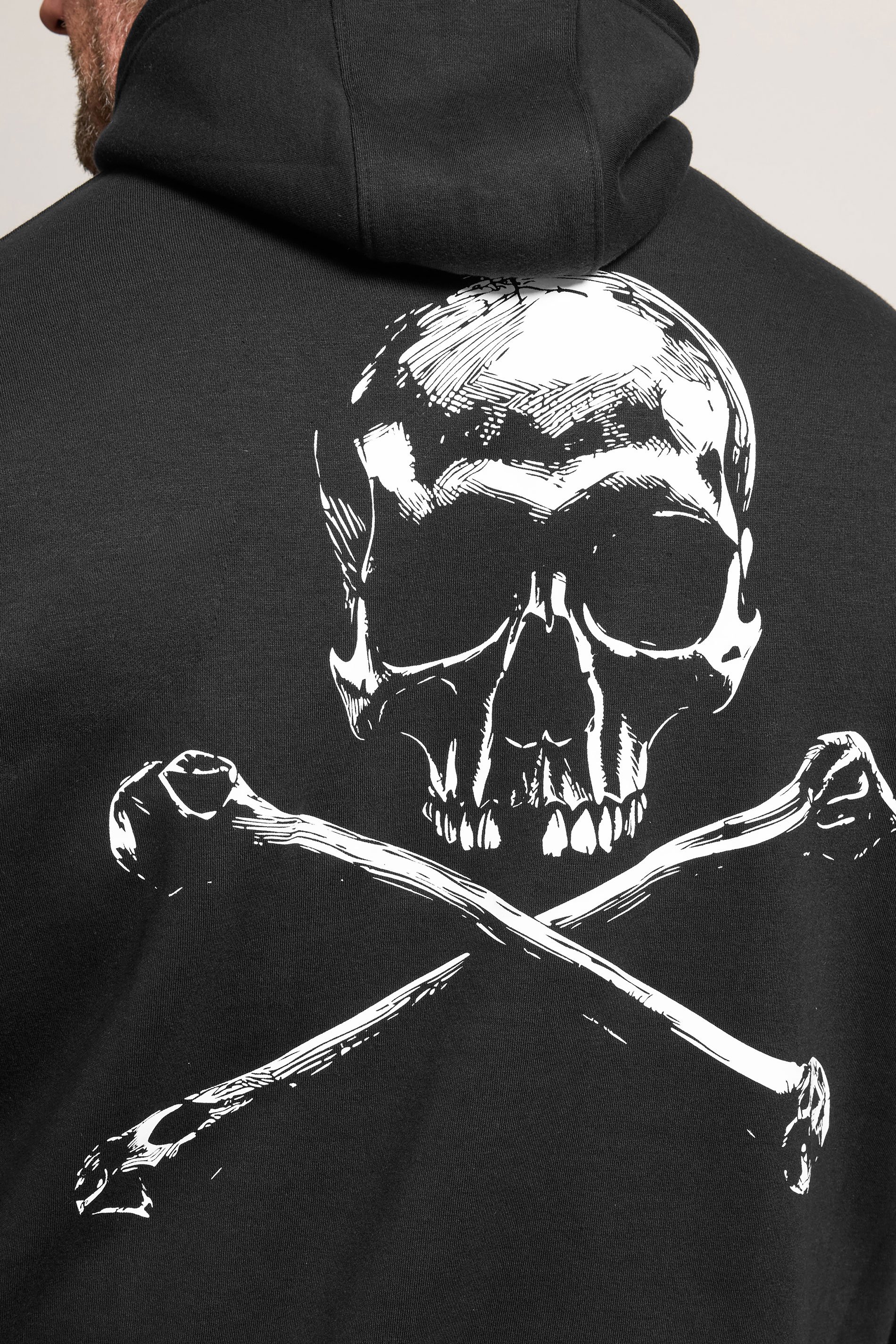 BadRhino Big & Tall Black Skull Graphic Hoodie | BadRhino 4