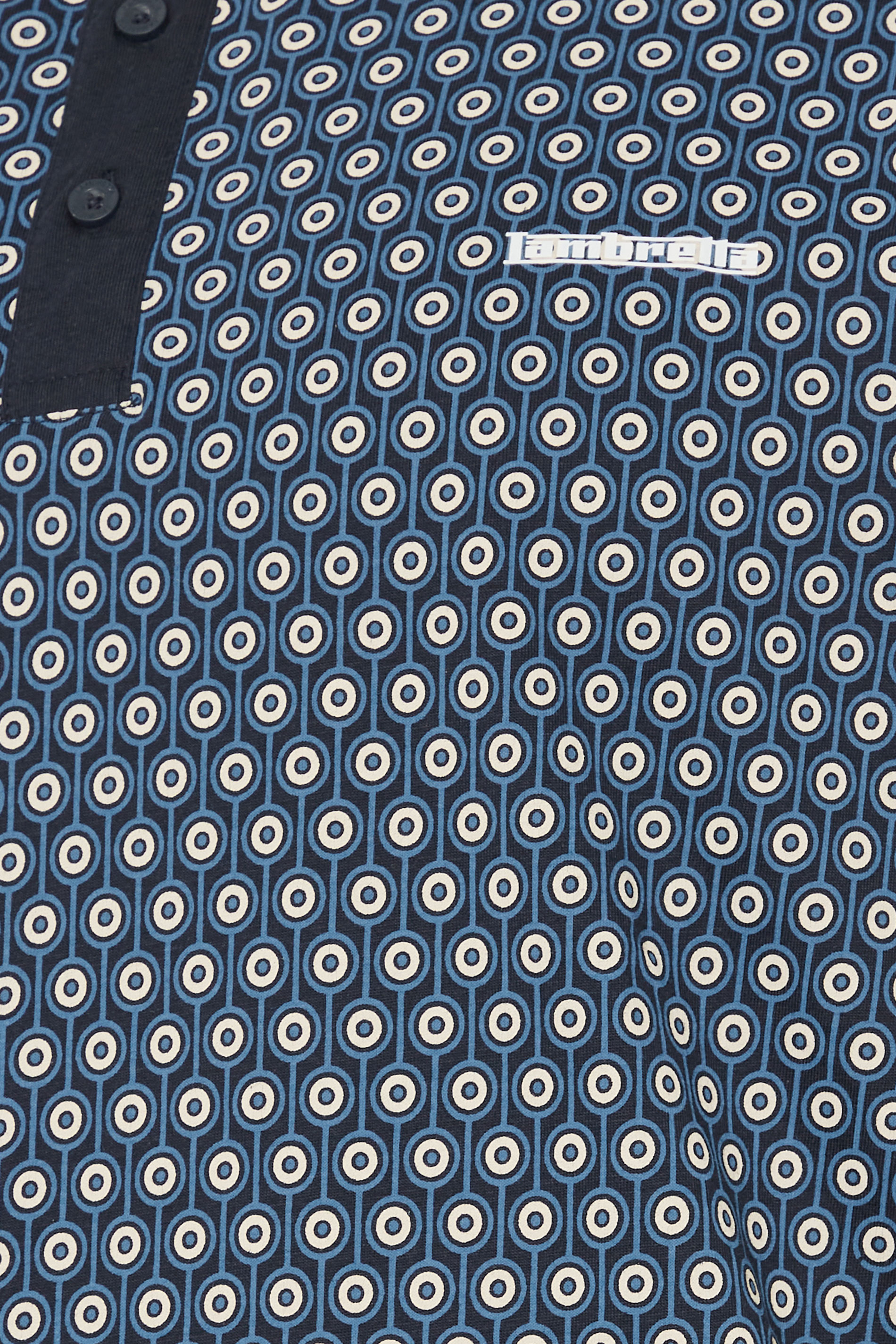 LAMBRETTA Big & Tall Navy Blue Target Print Polo Shirt | BadRhino 2