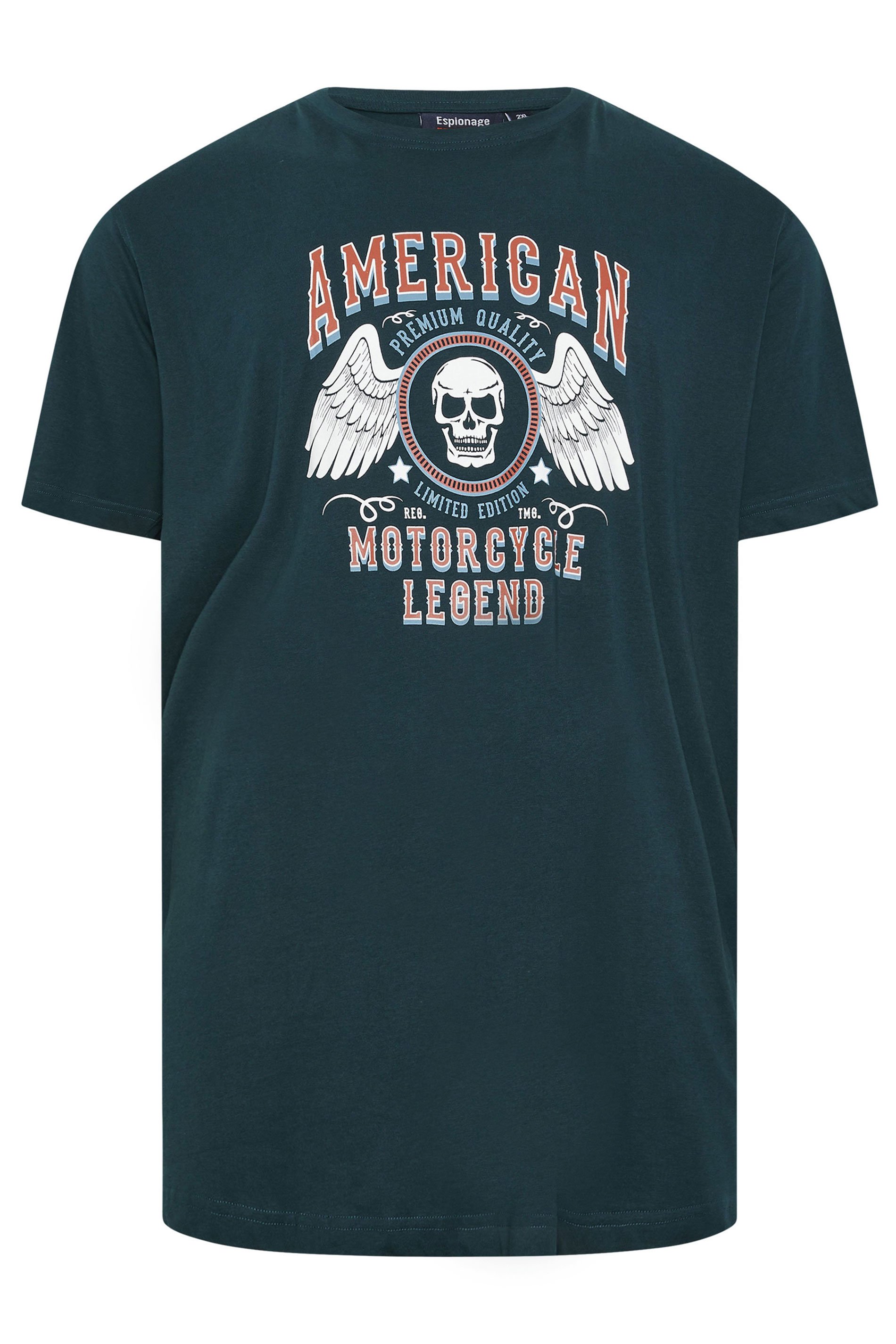 ESPIONAGE Big & Tall Green 'American' Graphic Print T-Shirt | BadRhino 3