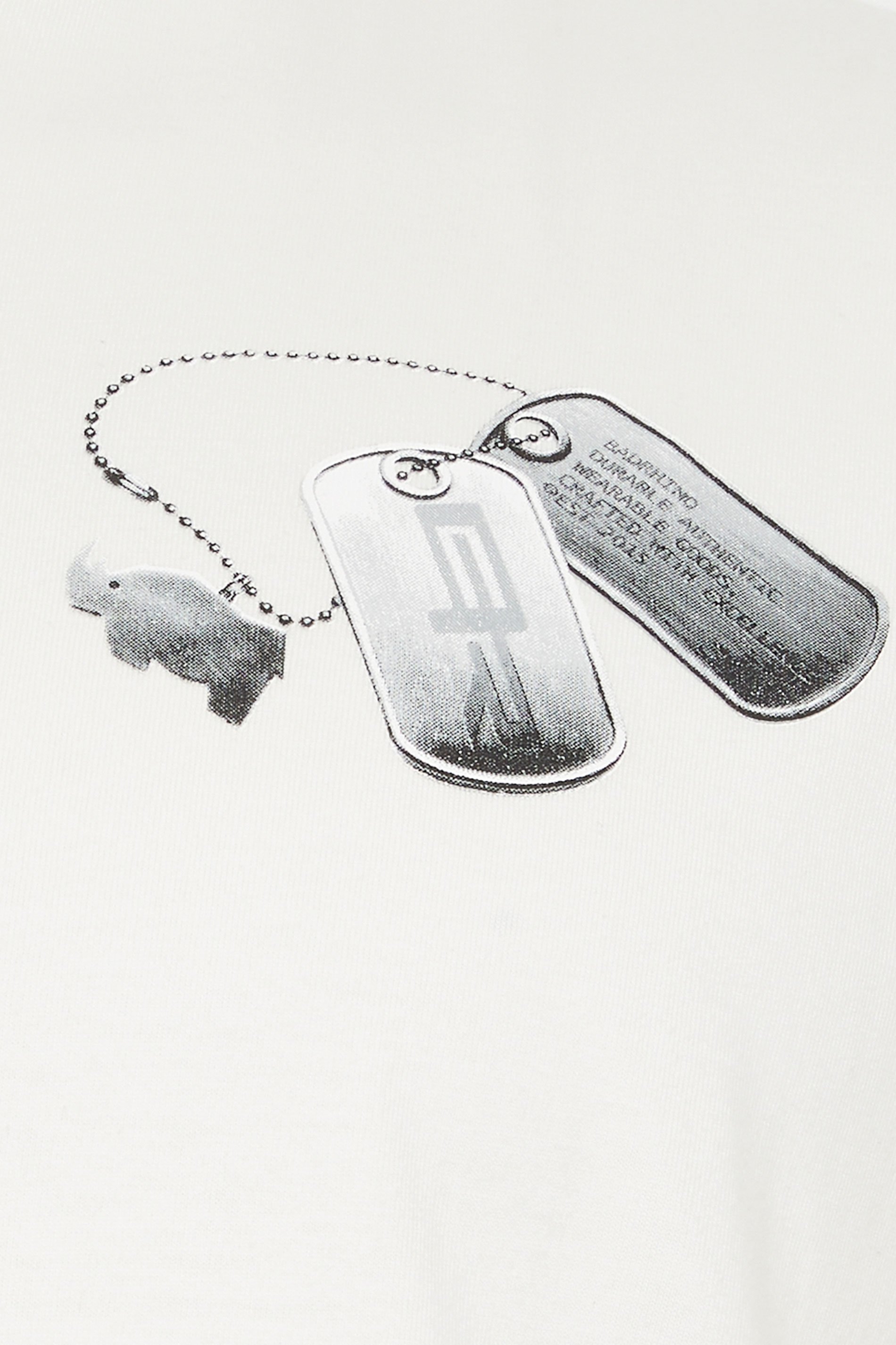 BadRhino Big & Tall Off-White Military Dog Tag Graphic T-Shirt | BadRhino 5