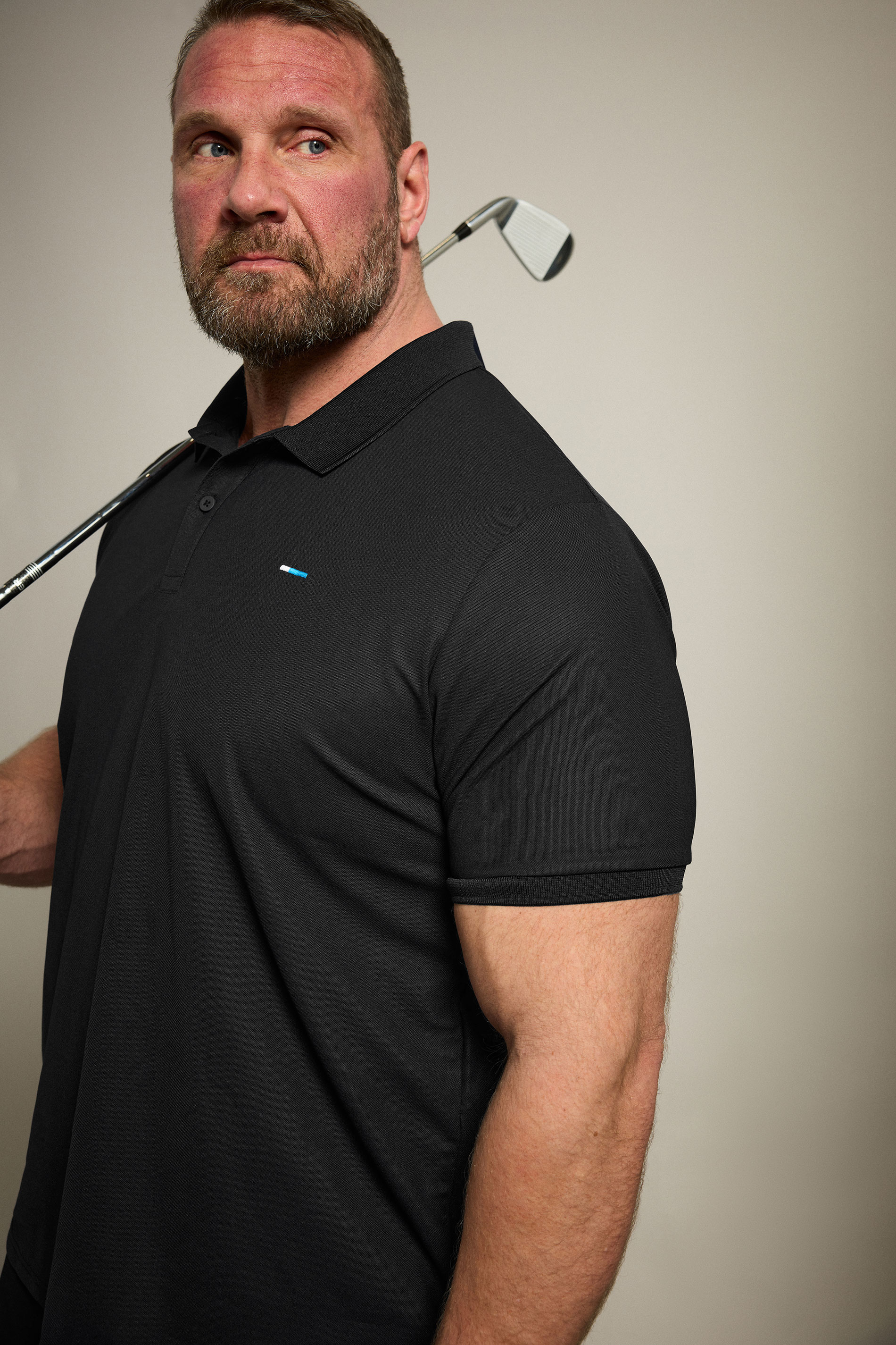BadRhino Big & Tall Black Pique Golf Polo Shirt | BadRhino 1