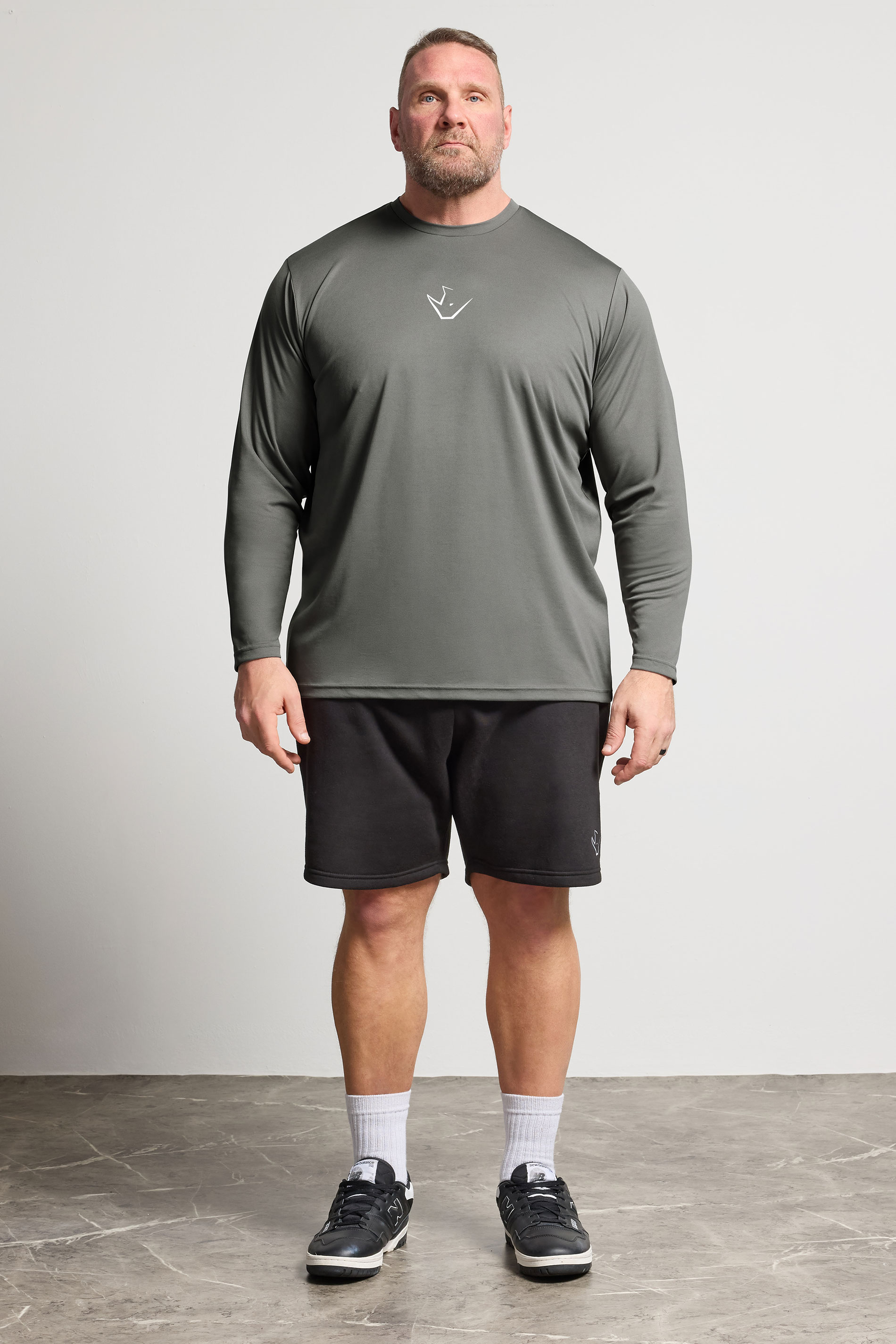 IronRhino Big & Tall Grey Performance Long Sleeve T-Shirt | BadRhino 2