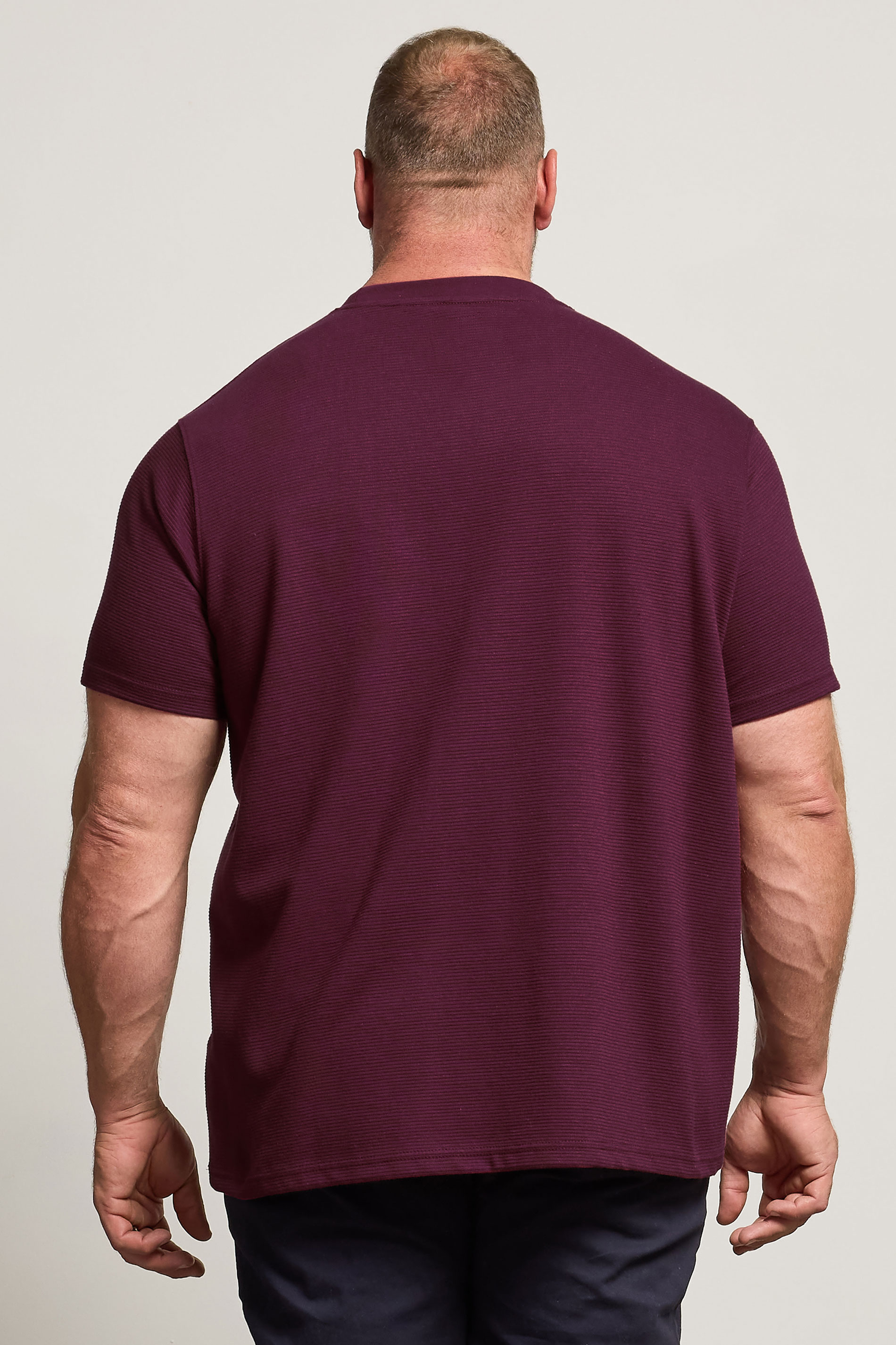 BadRhino Big & Tall Burgundy Red Ottoman Textured T-Shirt | BadRhino 3