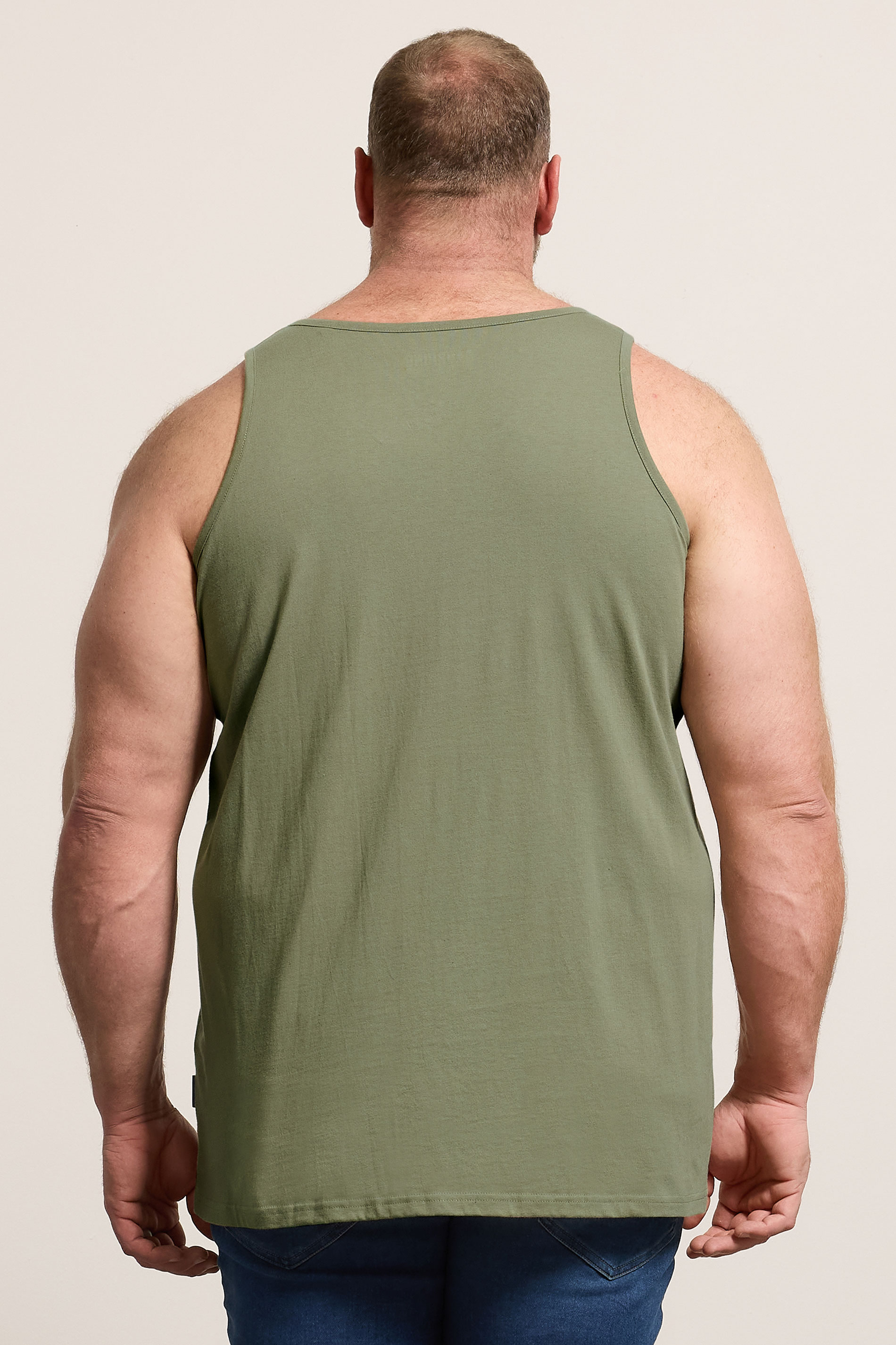 BadRhino Big & Tall 3 PACK Green/Blue/Brown Plain Vest Tops | BadRhino 6