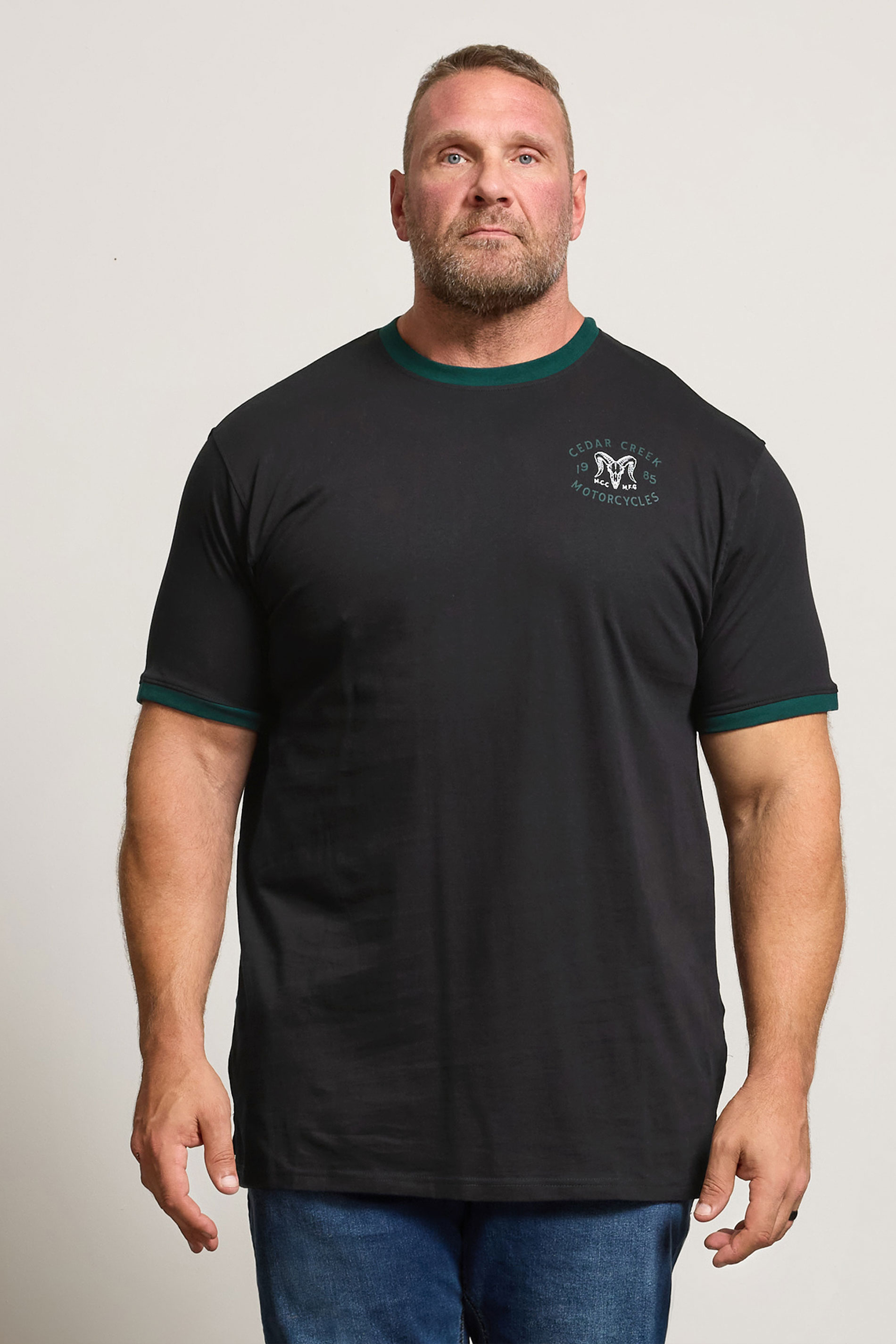 KAM Big & Tall Black 'Cedar Creek' Reverse T-Shirt | BadRhino 1