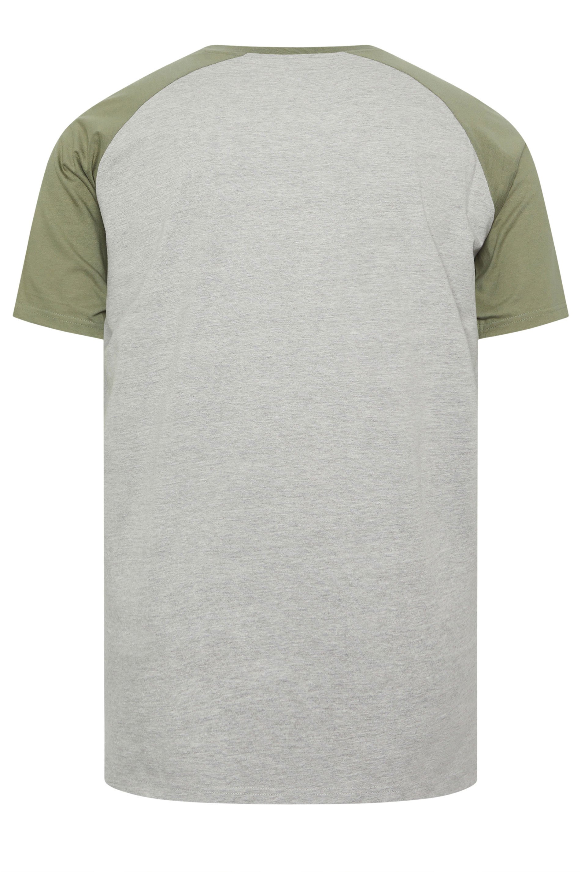 BadRhino Big & Tall Green & Grey Extra Long Raglan T-Shirt | BadRhino 2