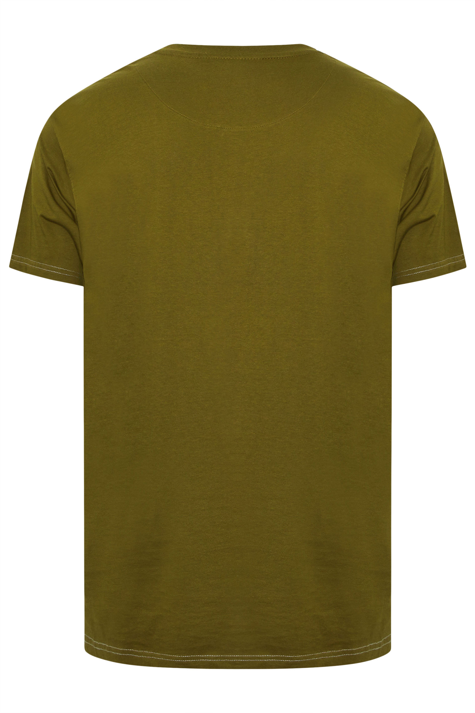 KAM Olive Green 'Greystone' Graphic Print T-Shirt | BadRhino 4