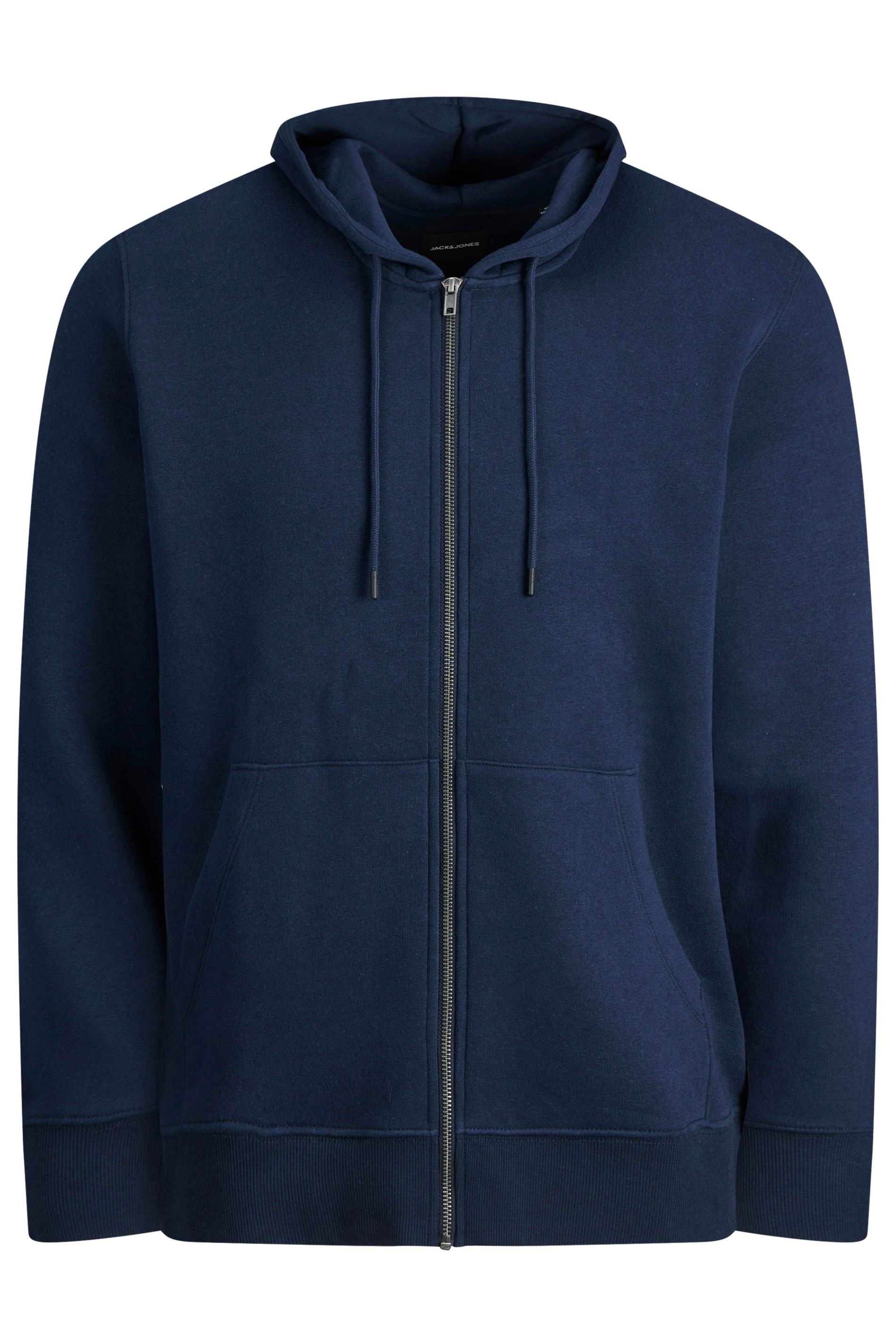 JACK & JONES Big & Tall Navy Blue Zip Through Hoodie | BadRhino 2