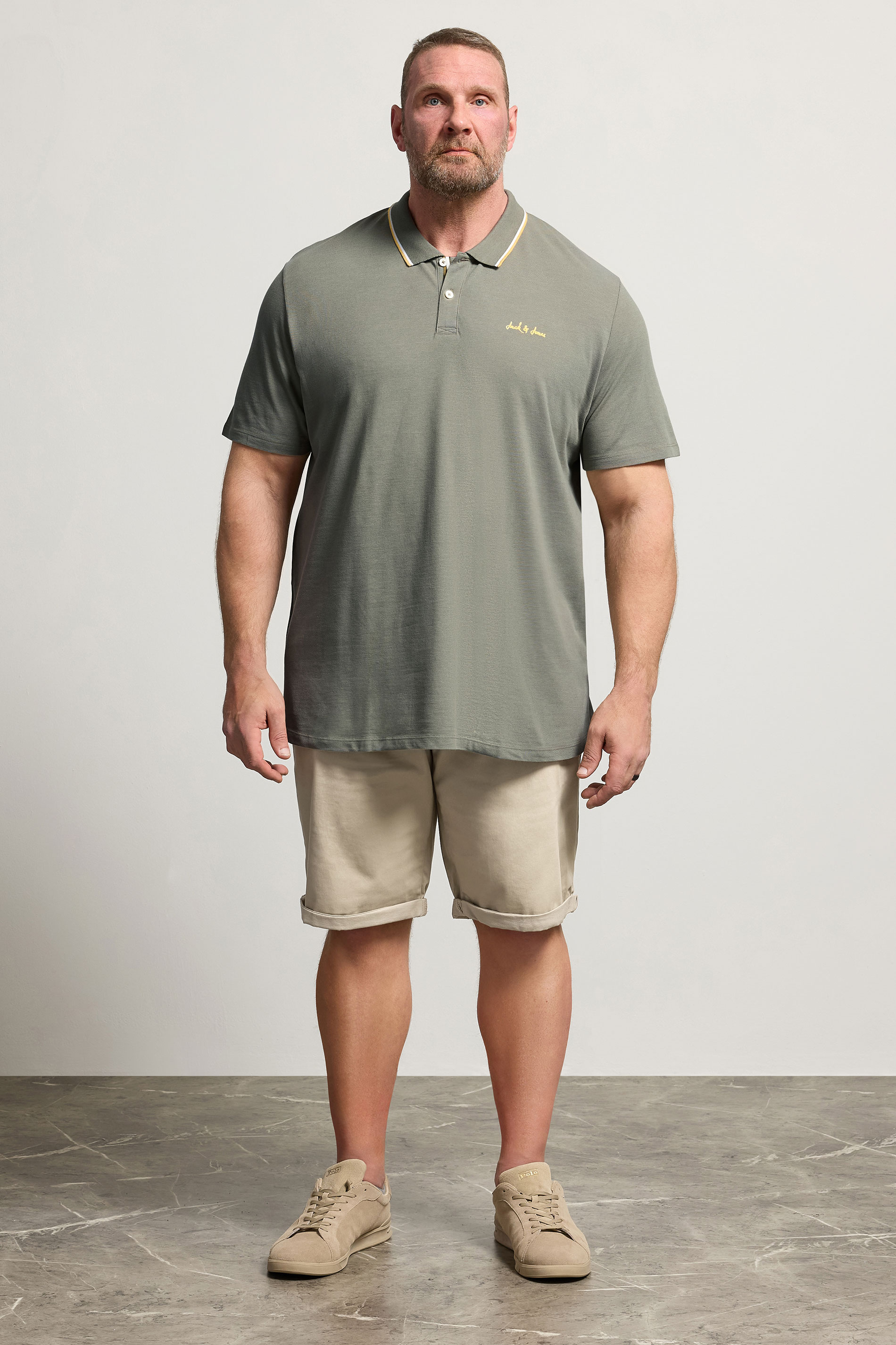 JACK & JONES Big & Tall Crockery Brown Shorts | BadRhino 1